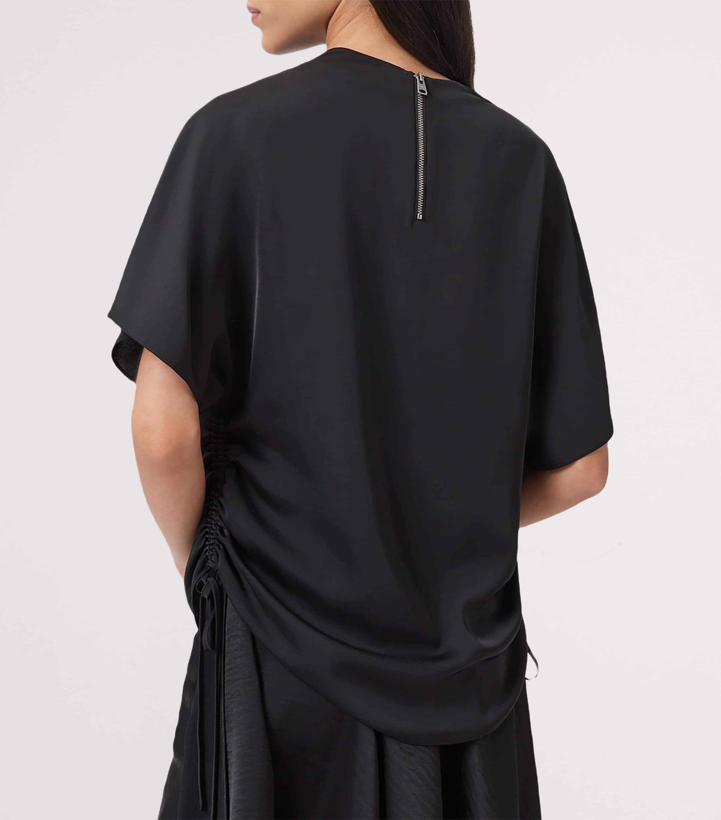 AllSaints Womens Draped Leslie Top Black Image 5