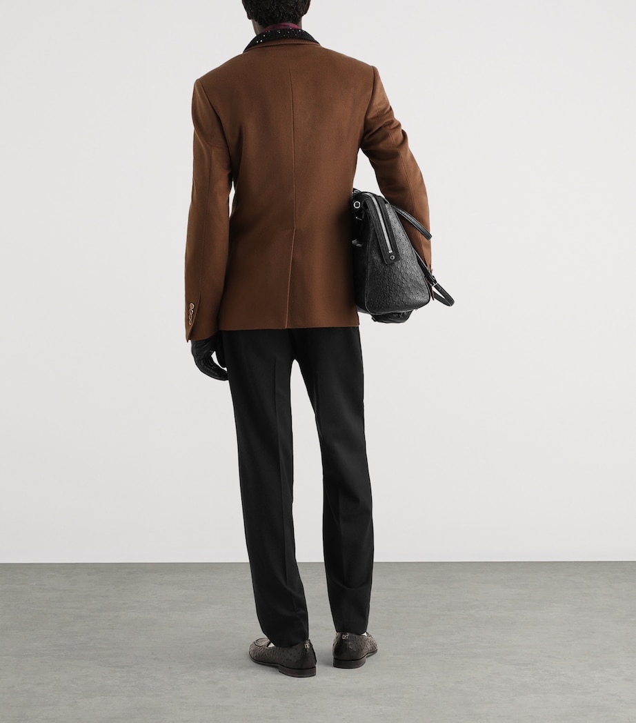 Dolce&Gabbana Mens Cashmere Single-Breasted Blazer Dark Brown Image 3