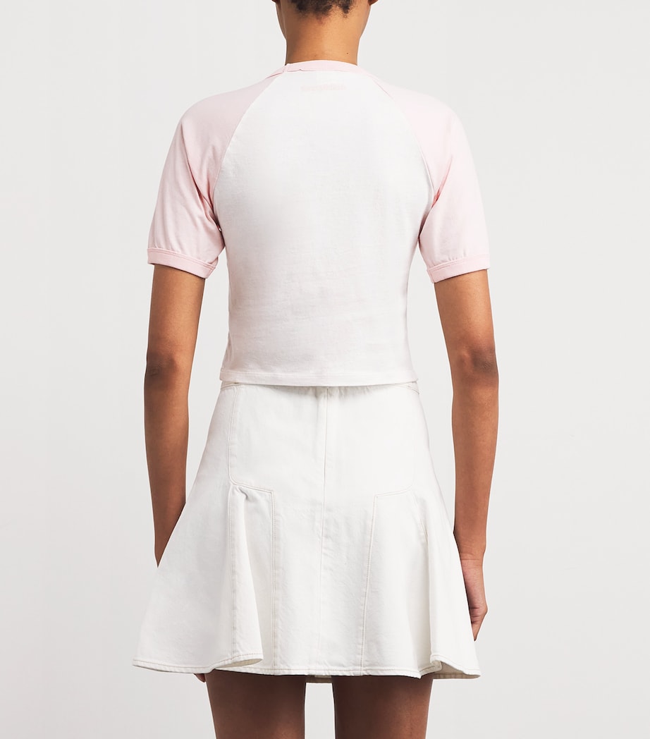 Wellness Club Cropped T-Shirt WHITE/PINK DOLPHIN Image 4