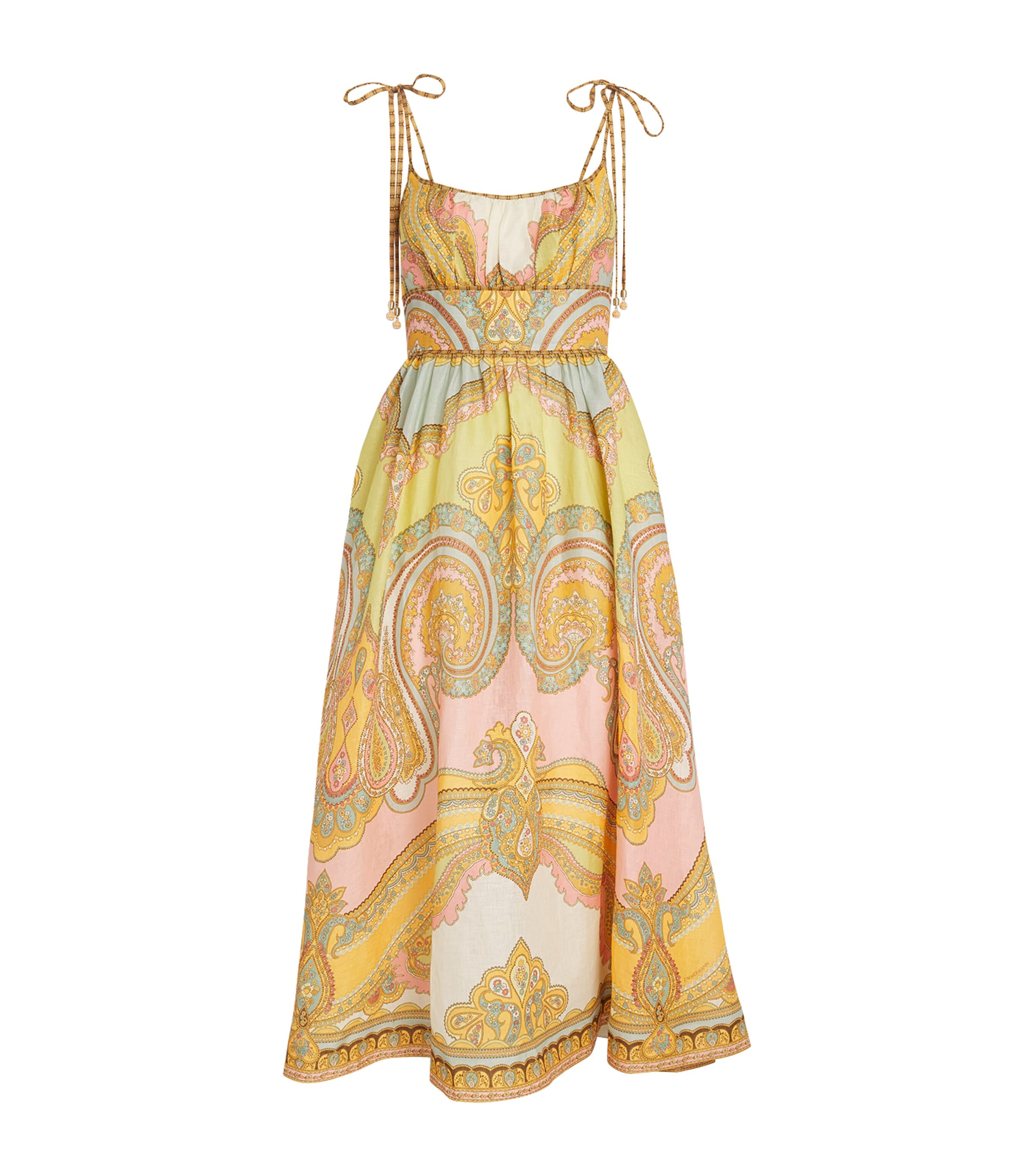 Shop Zimmermann Linen Sleeveless Maxine Midi Dress
