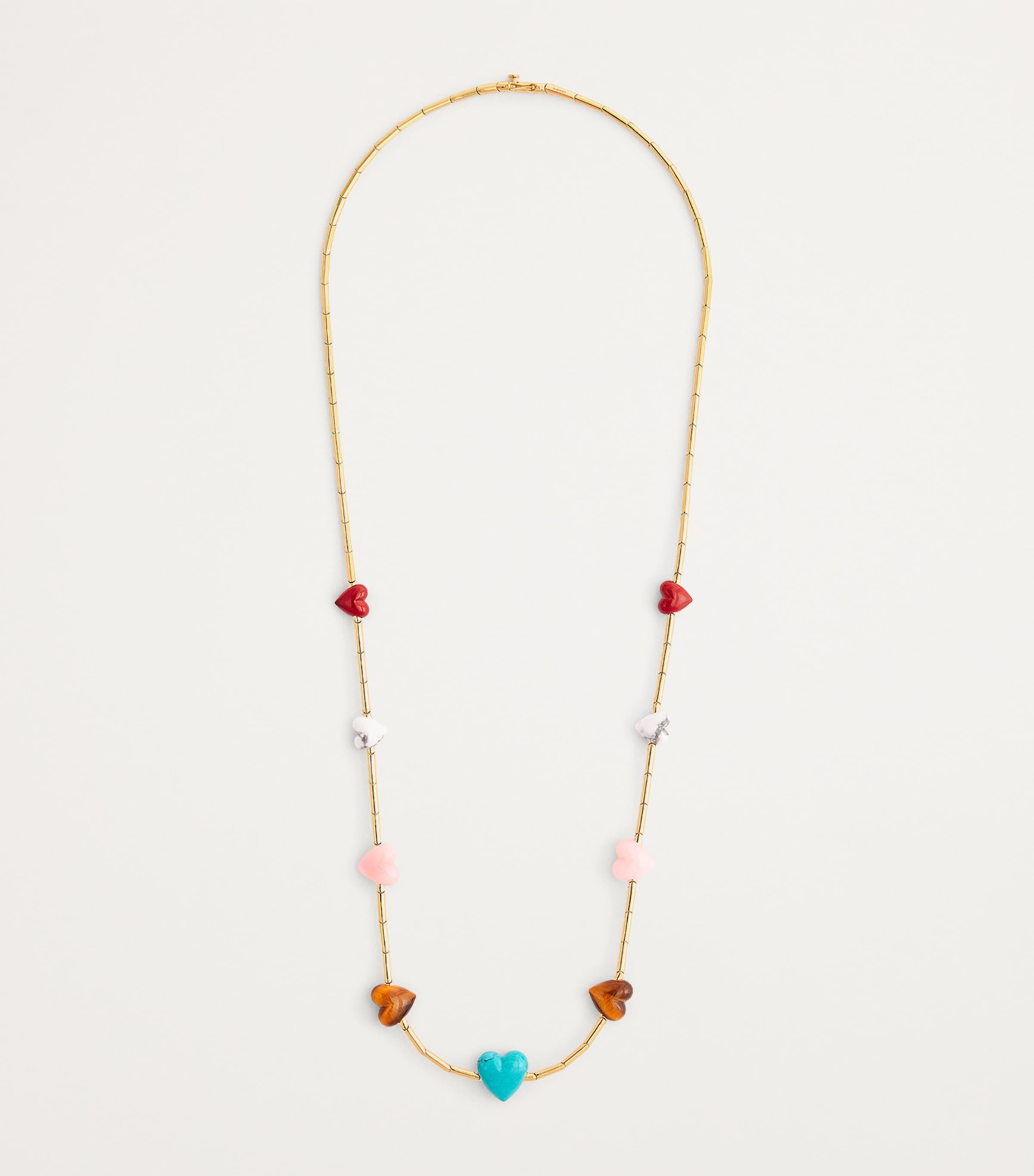 Yellow Gold and Mixed Stone Heart Canyon Necklace YELLOW GOLD Image 3