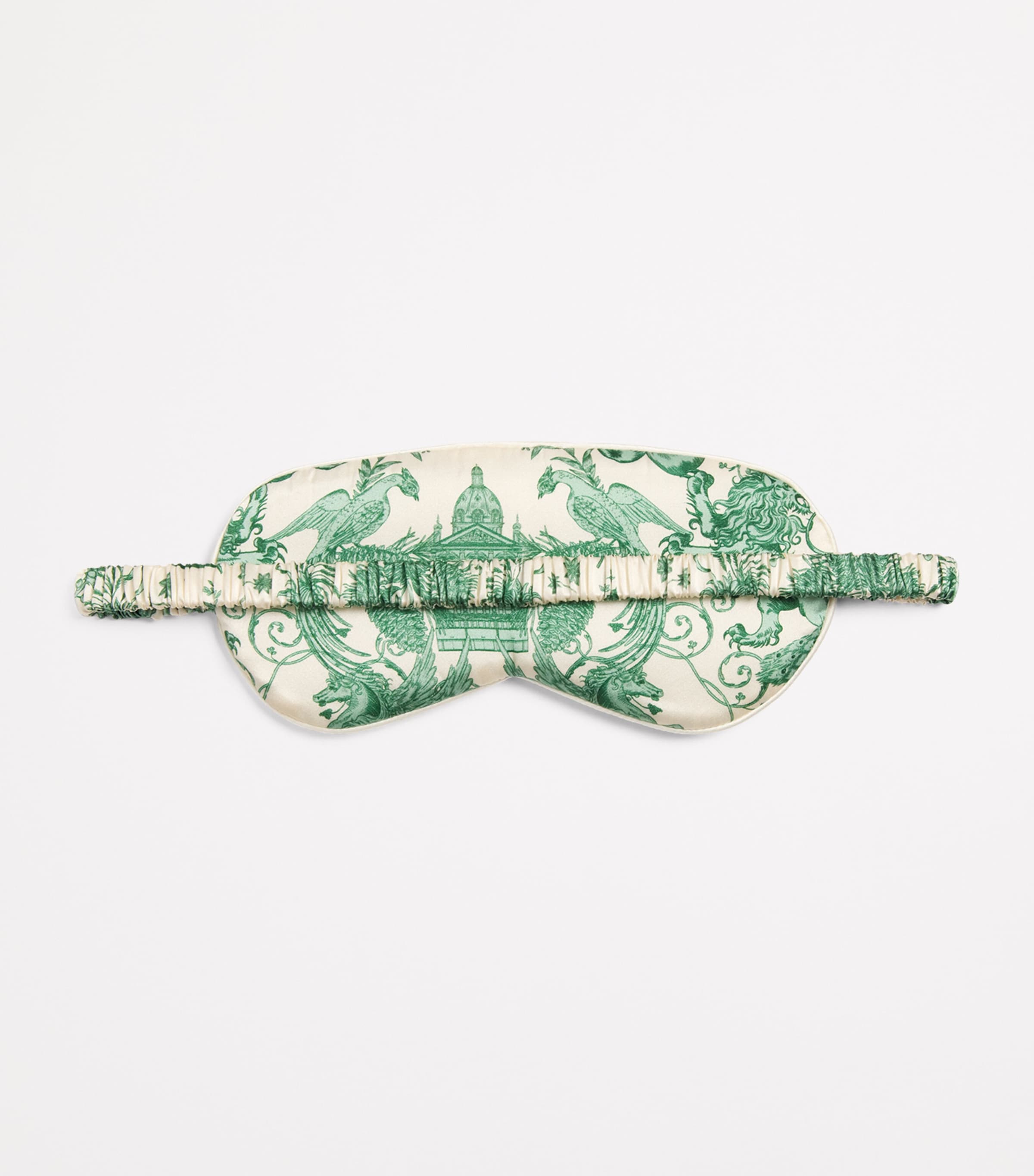 Harrods Womens Silk Menagerie Print Sleep Mask Harrods Green Image 3