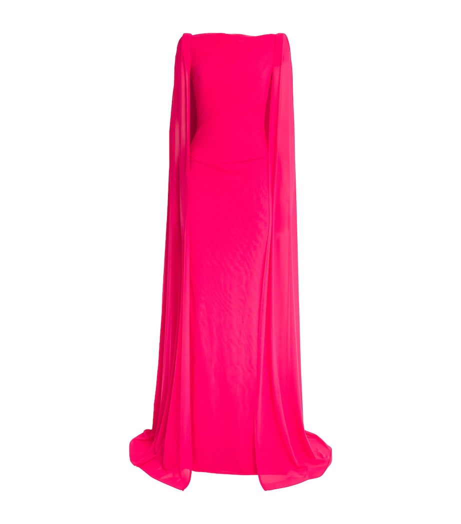 Talbot Runhof Womens Cape Gown Azalea Image 1