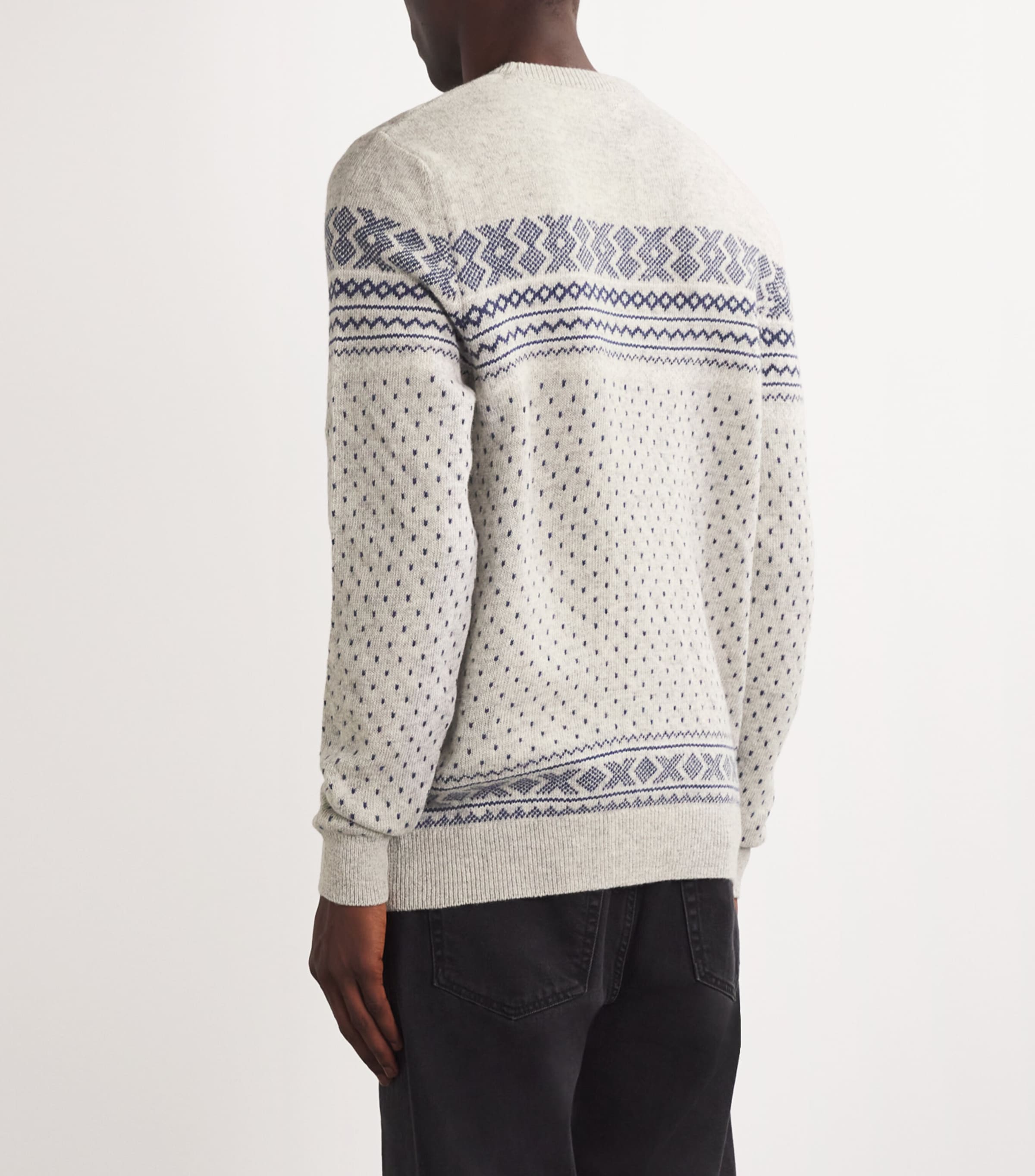 Wool Fair Isle Sweater LIGHT GREY Image 4
