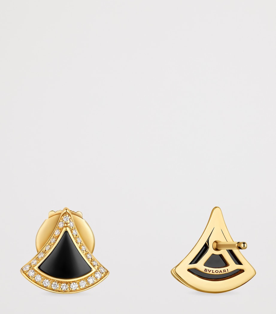Yellow Gold, Diamond and Onyx Divas’ Dream Earrings YELLOW GOLD Image 3