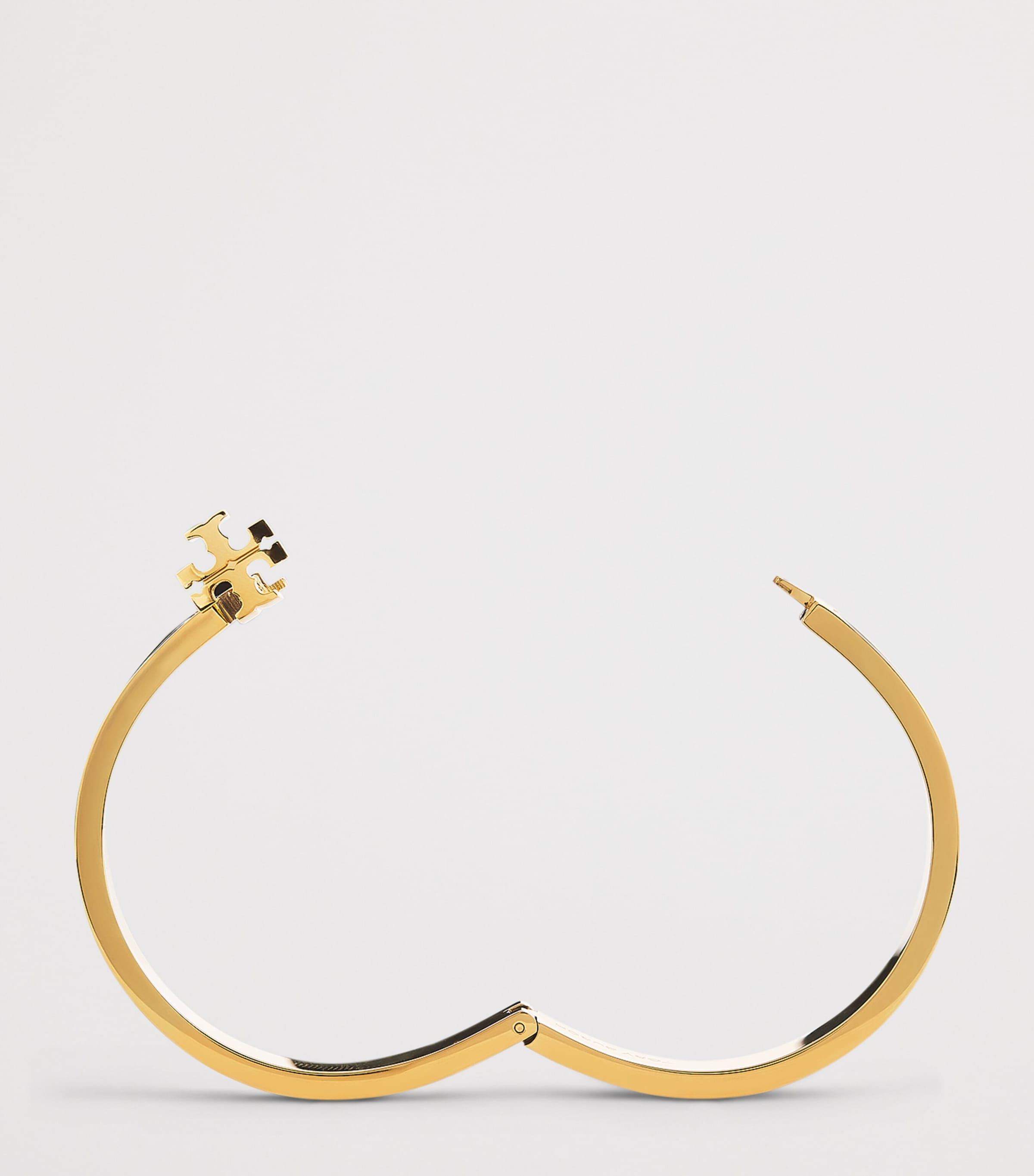 Tory Burch Medium Enamel Icon Bangle Tory Gold/ Black Image 4