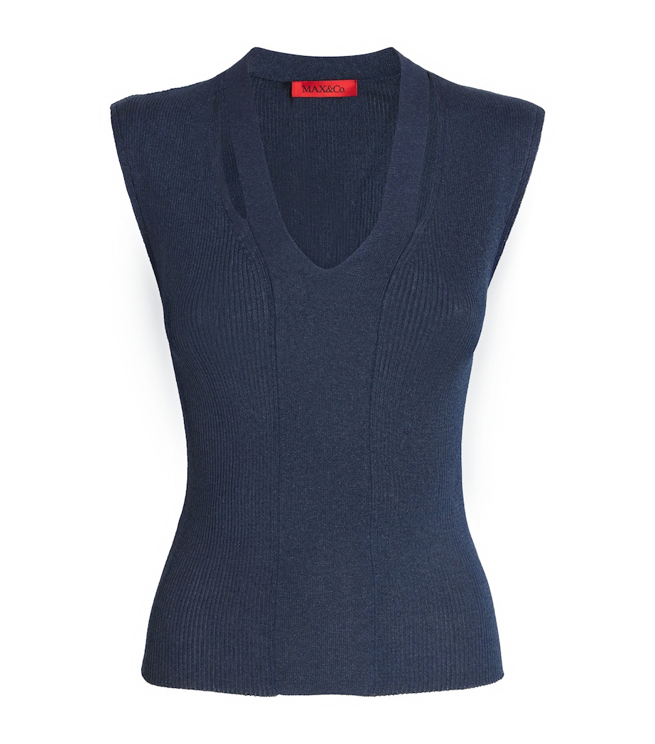 Knitted Cut-Out Top NAVY Image 1
