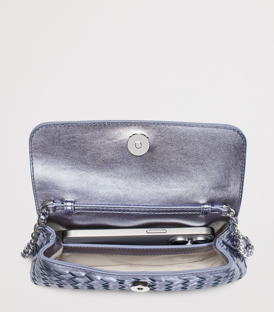 Metallic Leather Clutch Bag BLUE METALLIC Image 5