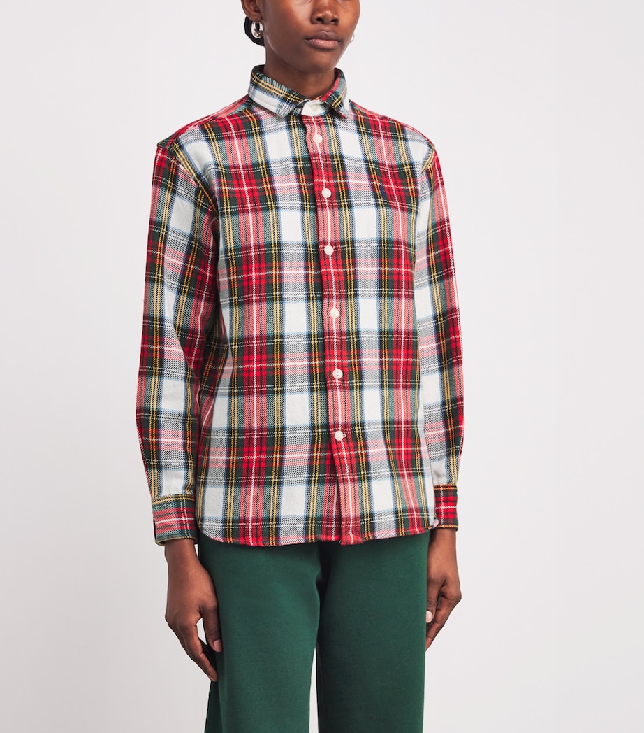 Cotton Plaid Shirt 1957 RED-CREAM-GREEN Image 3