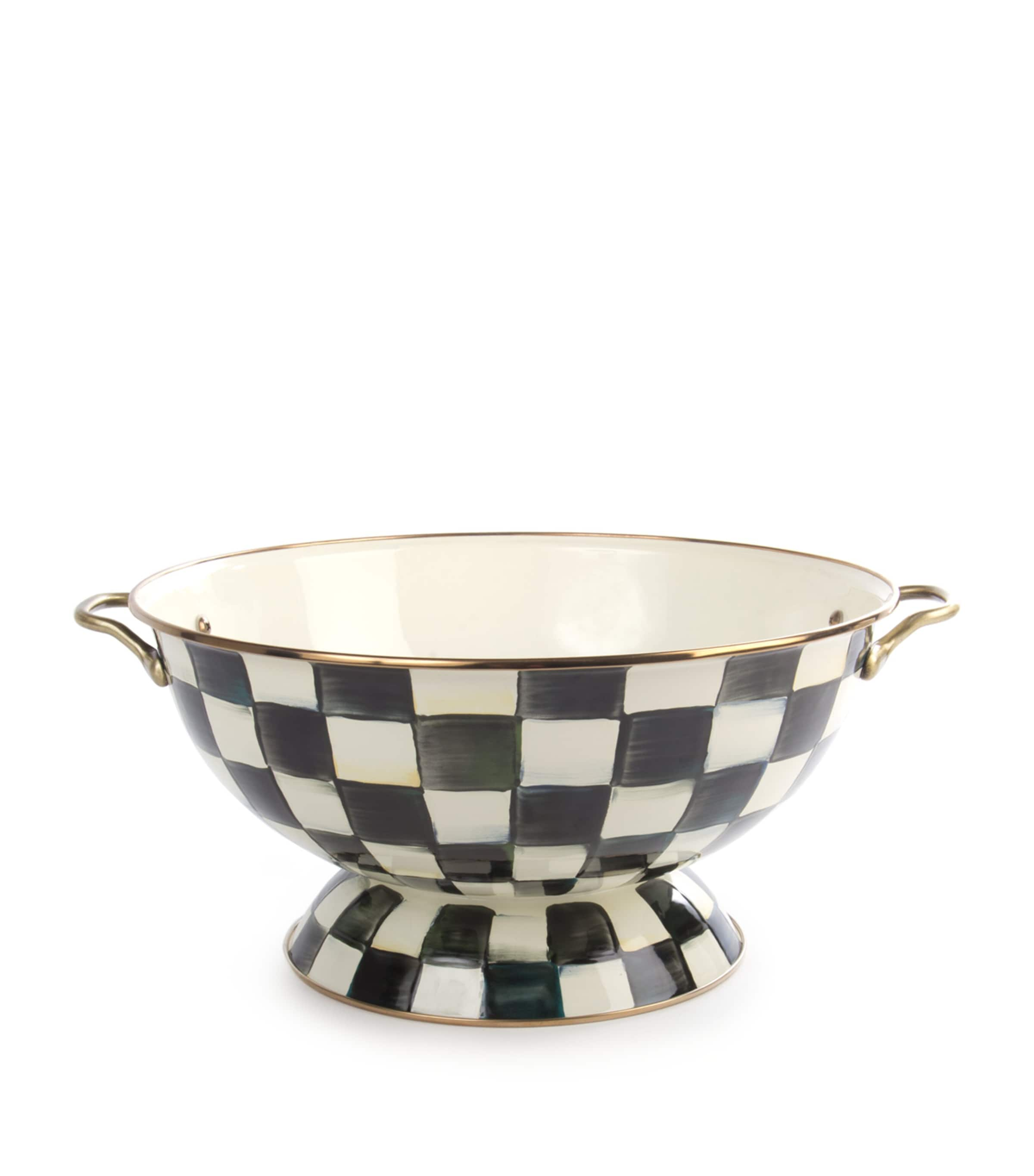 Mackenzie-childs Courtly Check Enamel Everything Bowl In Black