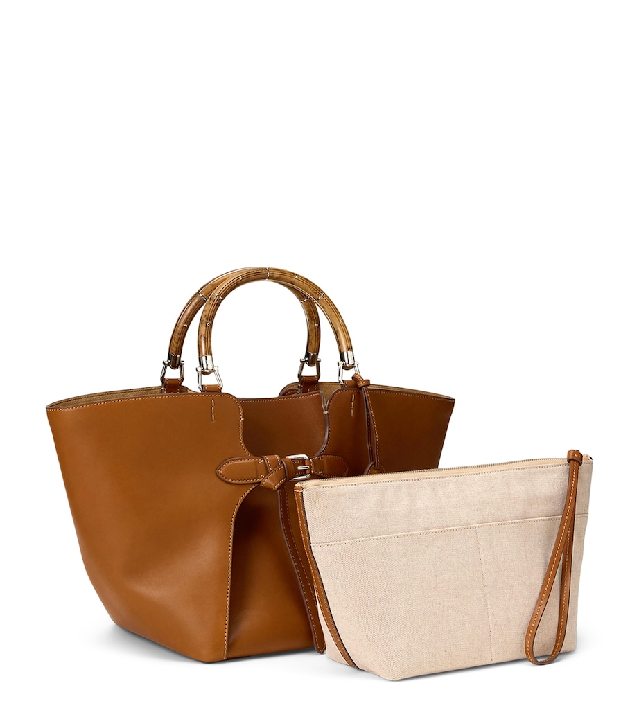 Ralph Lauren Collection Leather Ralph Tote Bag Rl Gold Image 1