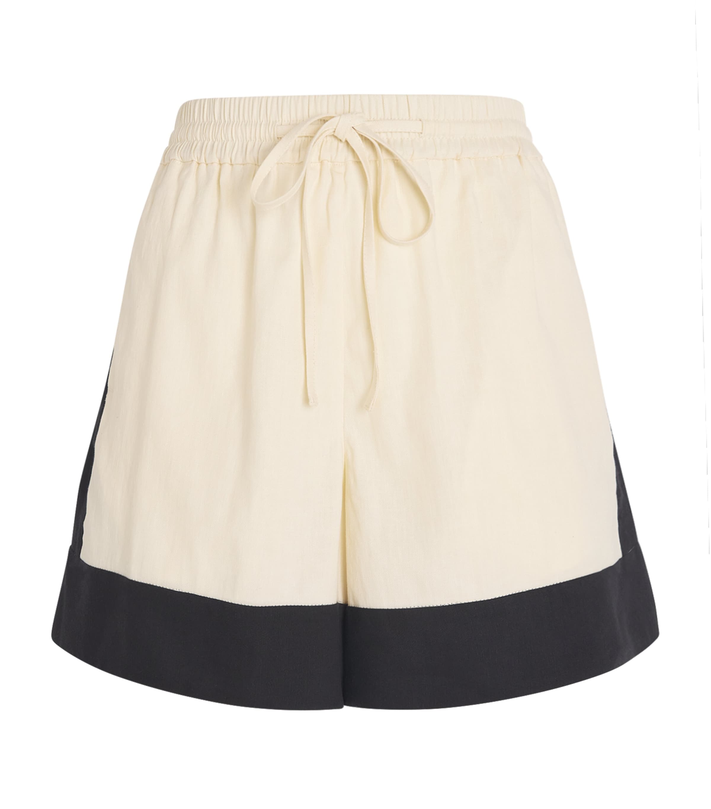 Sandro Linen-blend Drawstring Shorts In Beige
