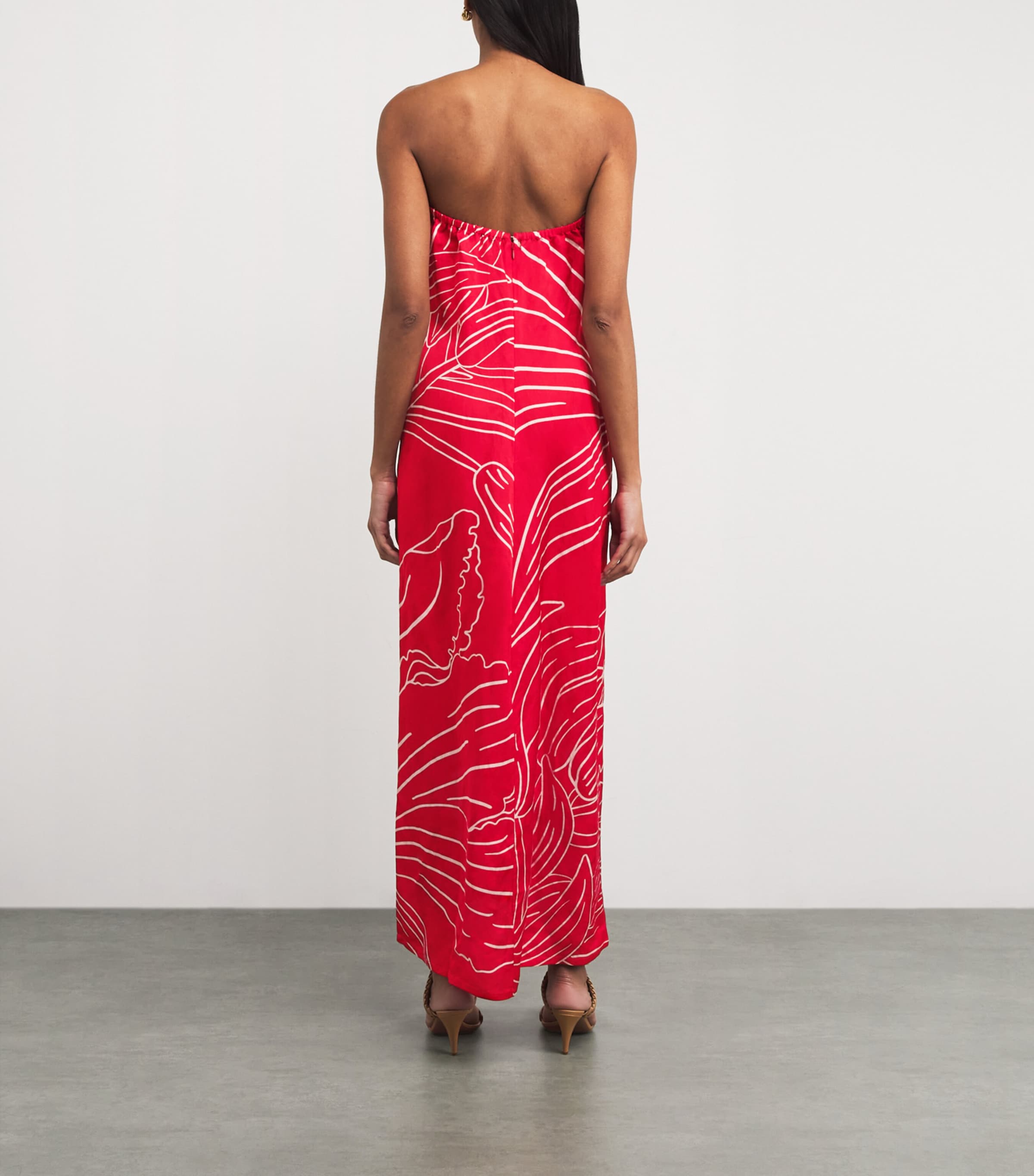 Strapless Tulip Maxi Dress BLUSH/RED Image 3