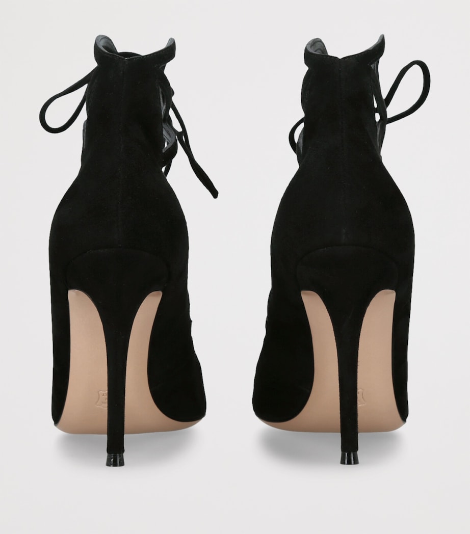 Suede Tie-Up Pumps 95 BLACK Image 2