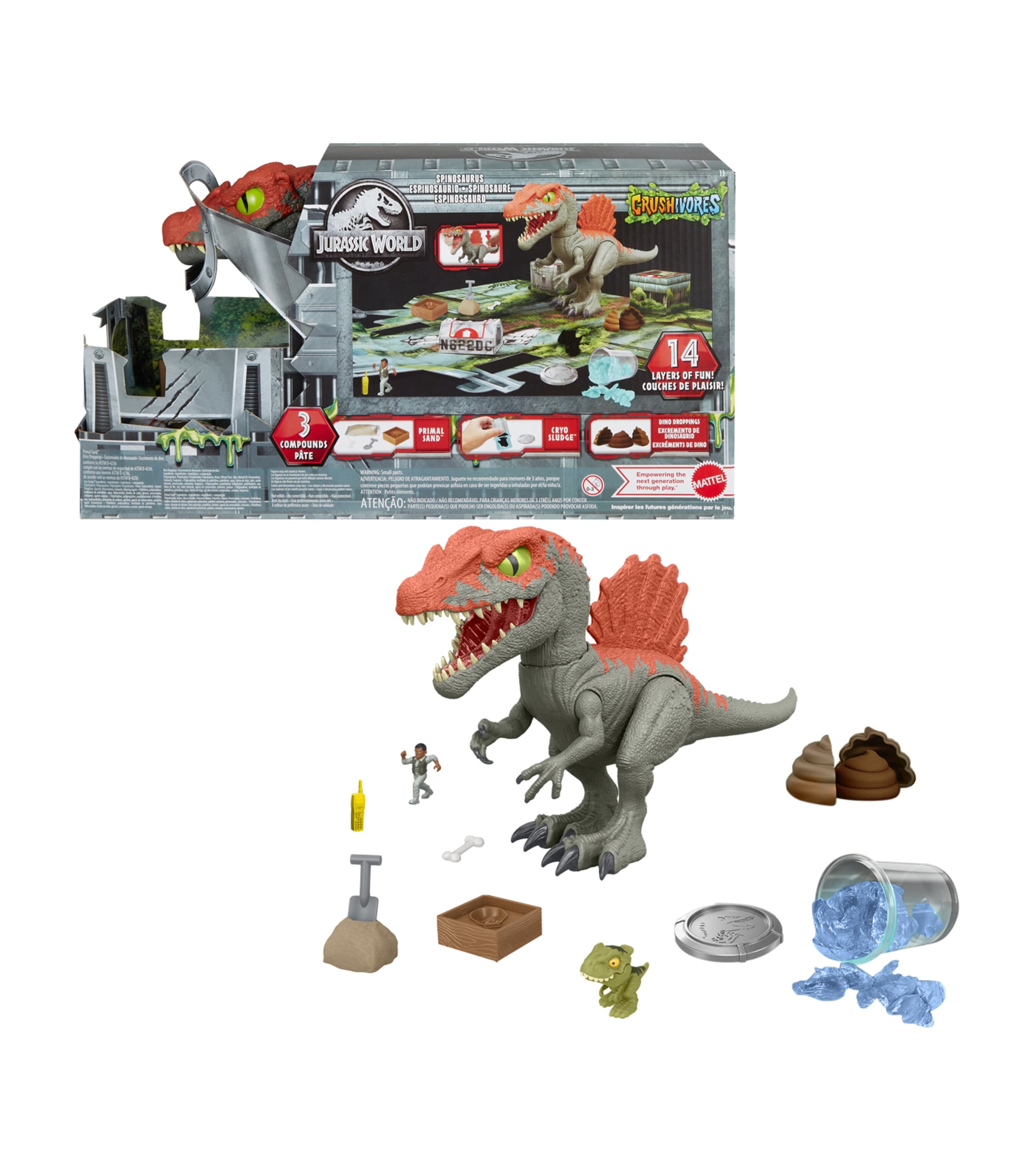 Jurassic World Spinosaurus Cage Crasher Toy In Multi