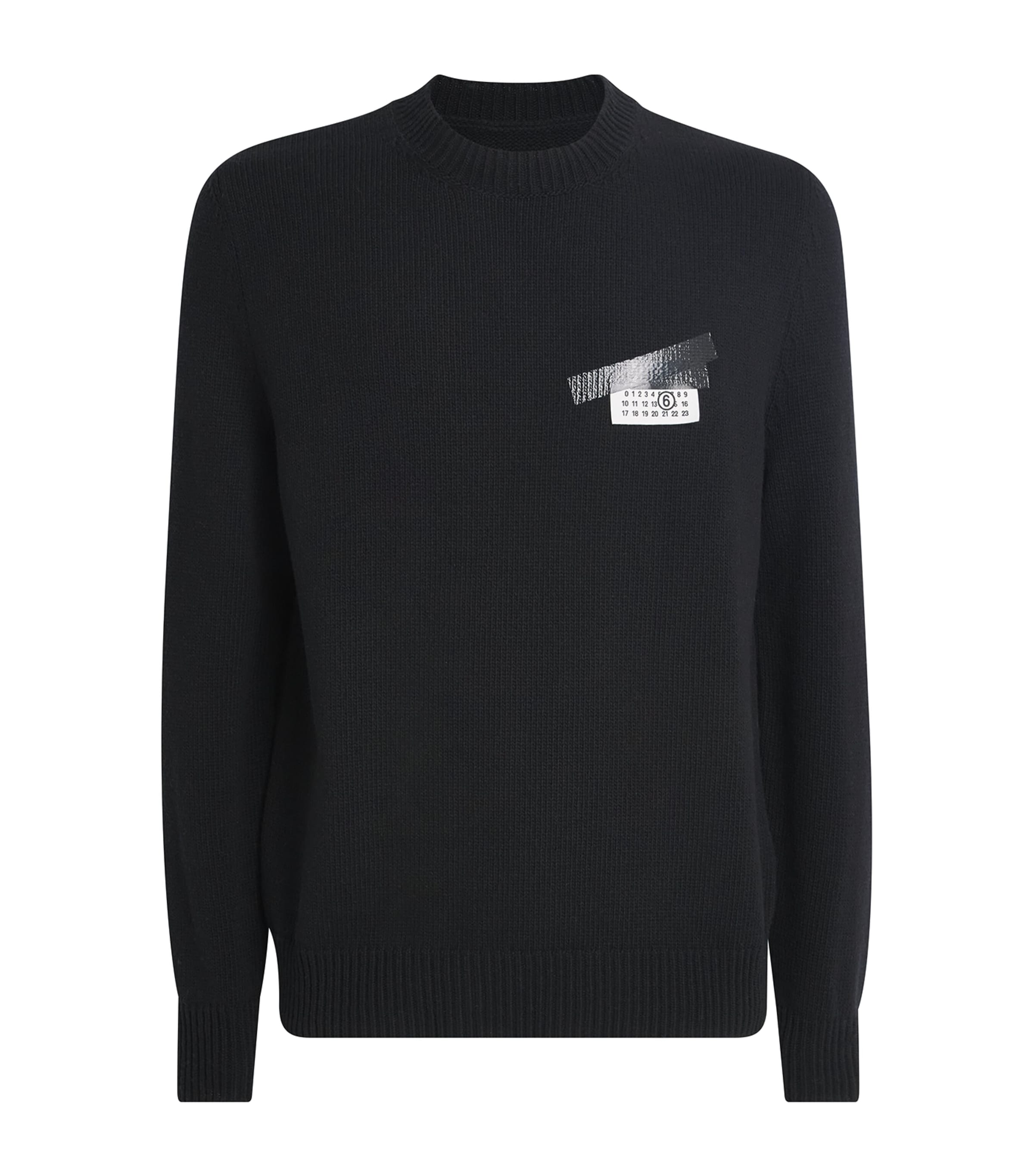Maison Margiela Wool-blend Cable Knit Sweater In Black