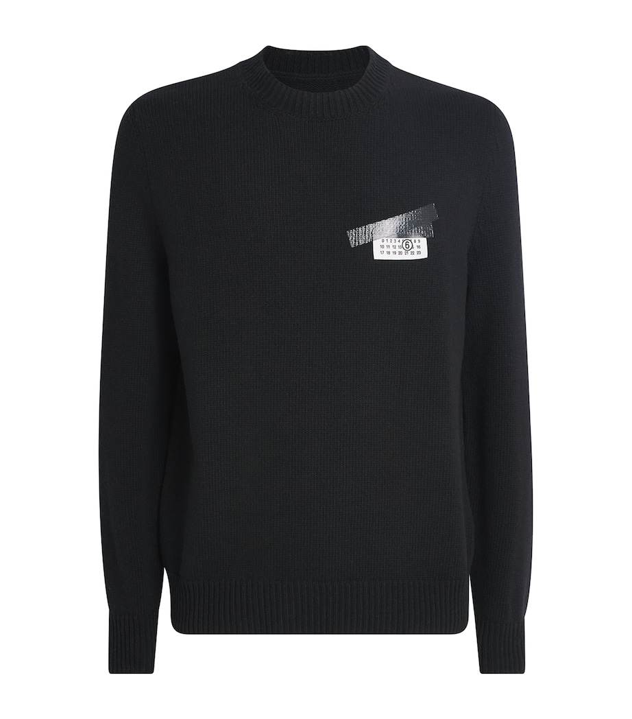 MM6 Maison Margiela Mens Wool-Blend Cable Knit Sweater Black Image 1