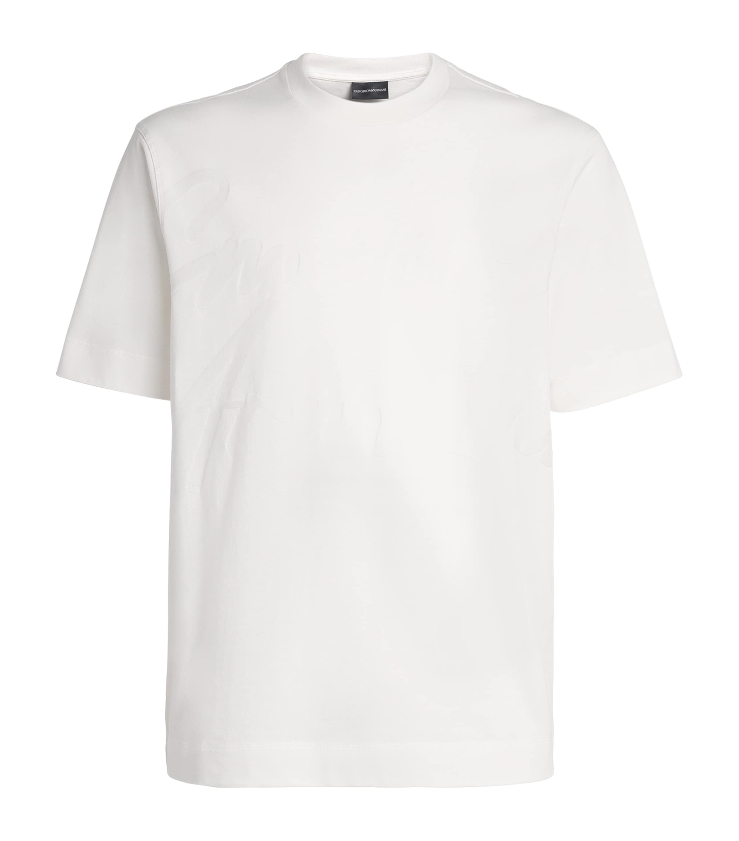 Emporio Armani Cotton Scribbled Logo T-Shirt | Harrods UK