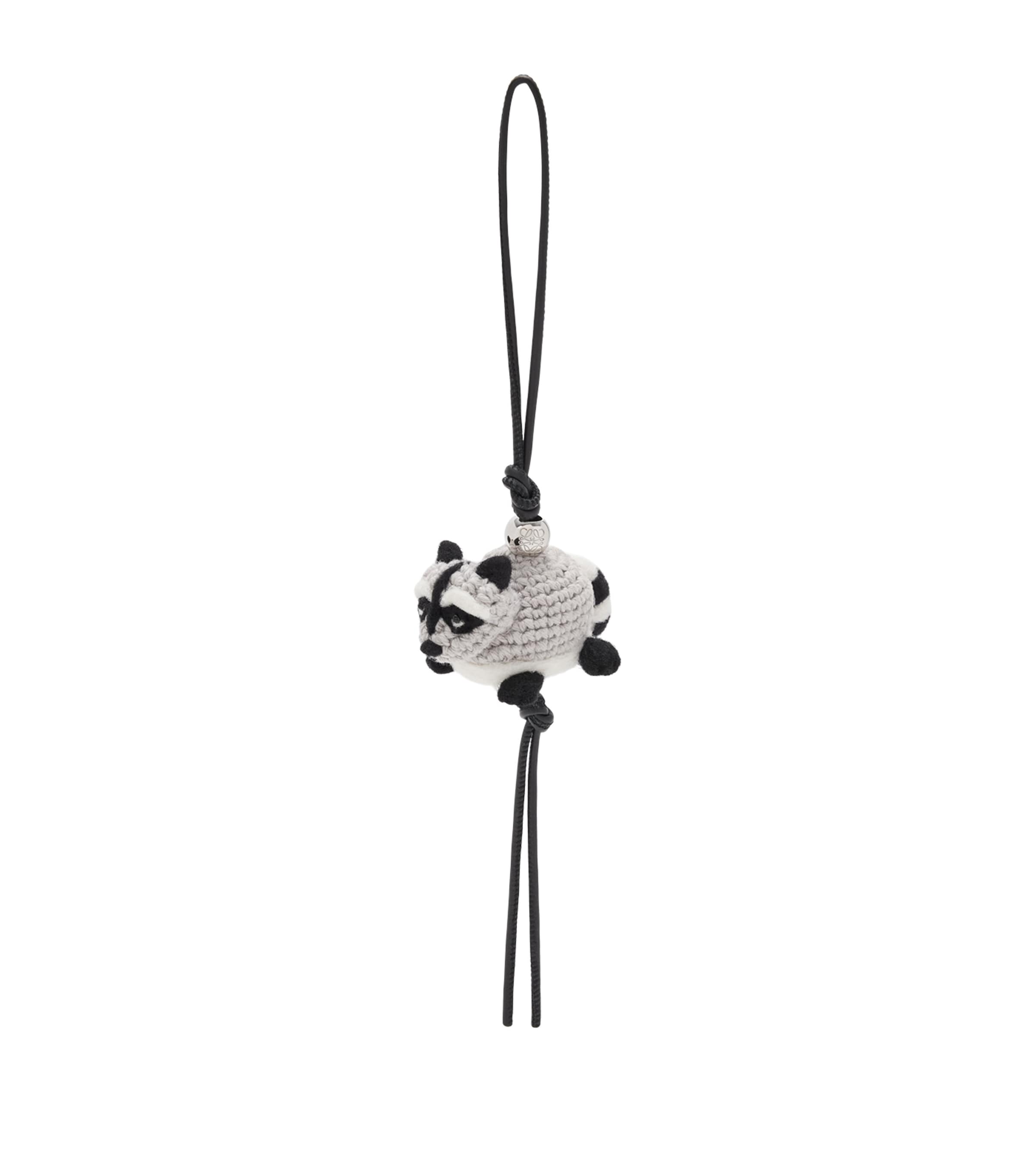 Loewe Wool Racoon Bag Charm In Gray