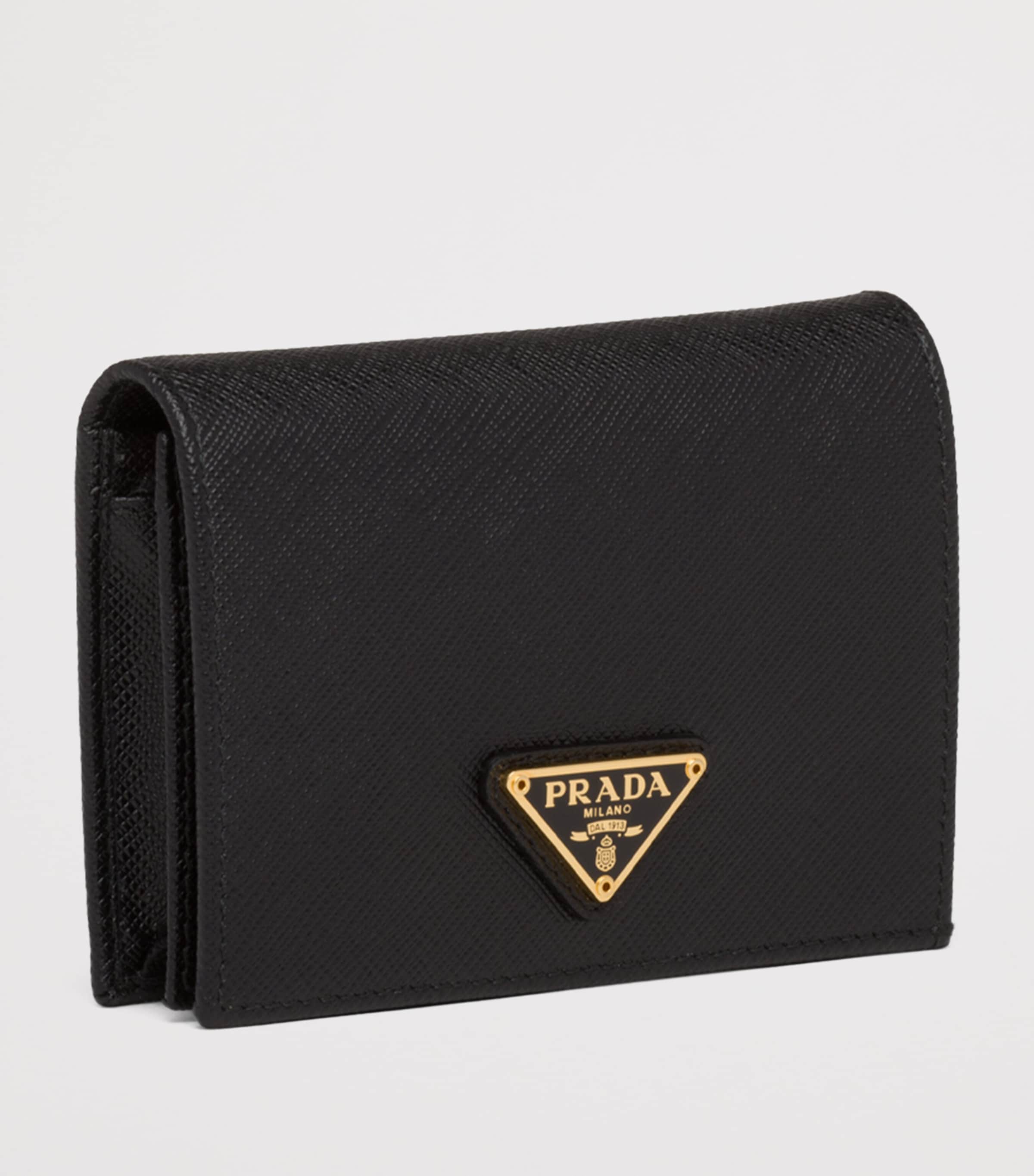 Prada Black Small Saffiano Leather Wallet | Harrods UK