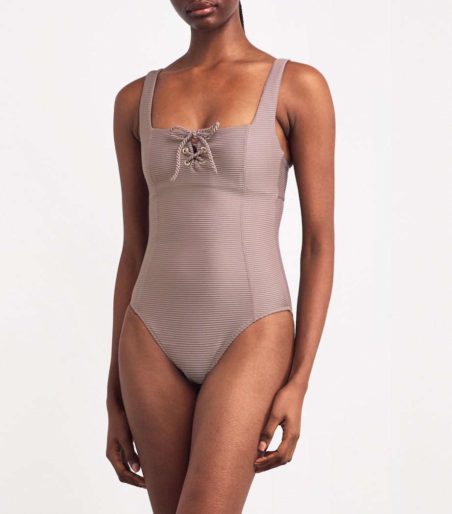 Heidi Klein Womens Zocalo Tie-Front Swimsuit Tau Tau Image 2