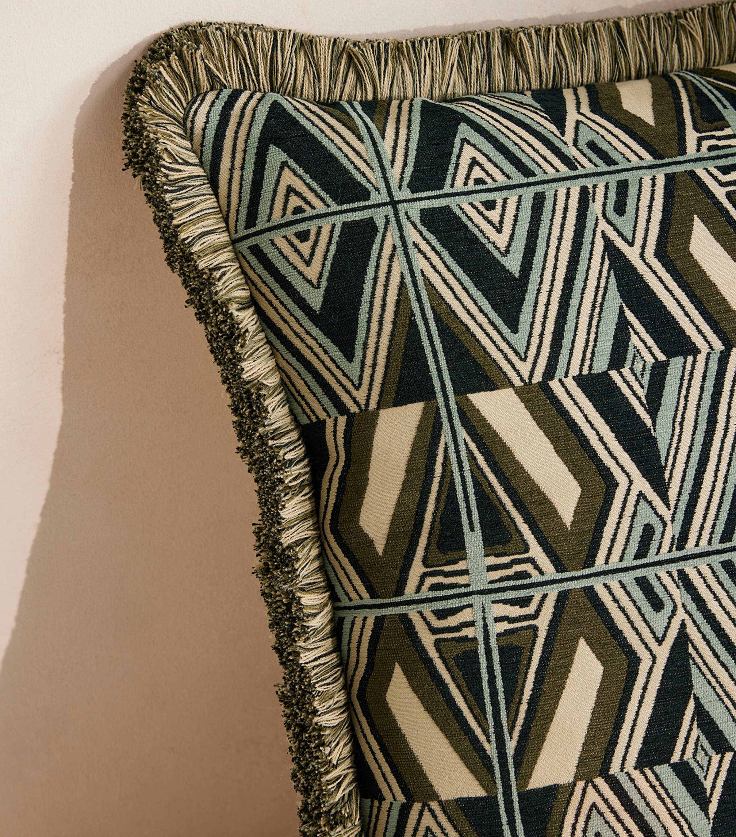 Soho Home Jacquard Aspen Square Cushion (50cm x 50cm) Olive Image 4