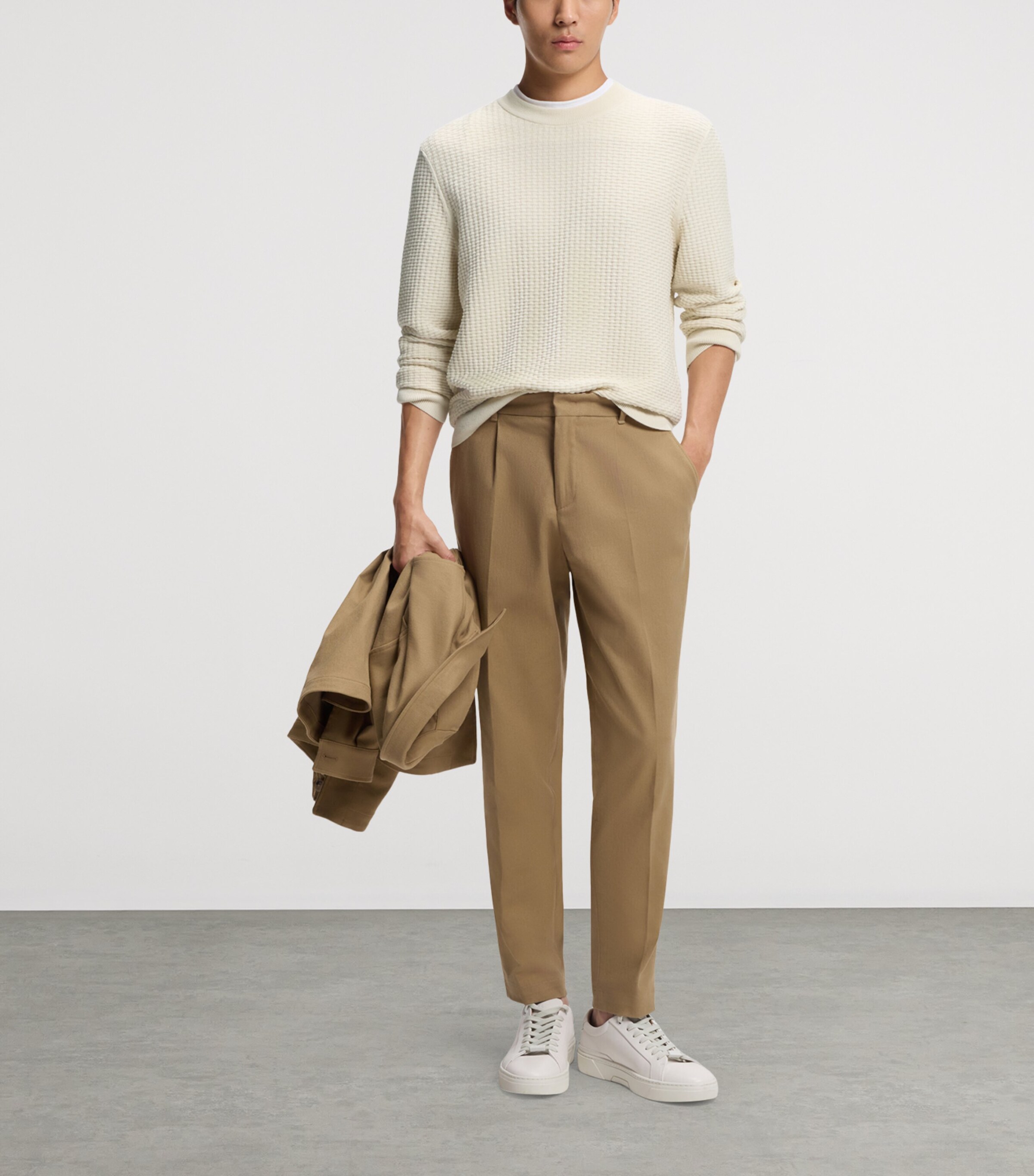 BOSS Mens Cotton Textured Sweater Image 4