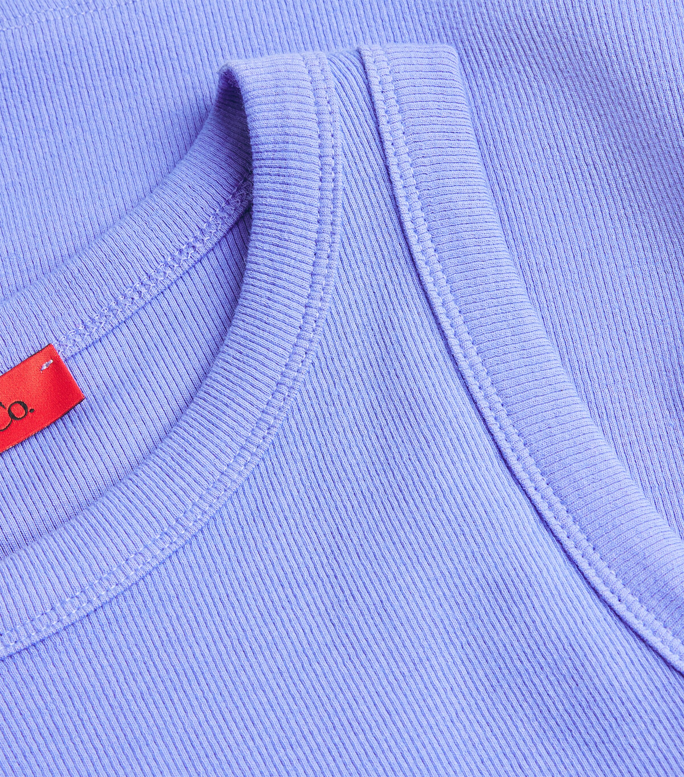 Stretch-Cotton Ribbed Tank Top LIGHT BLUE Image 5