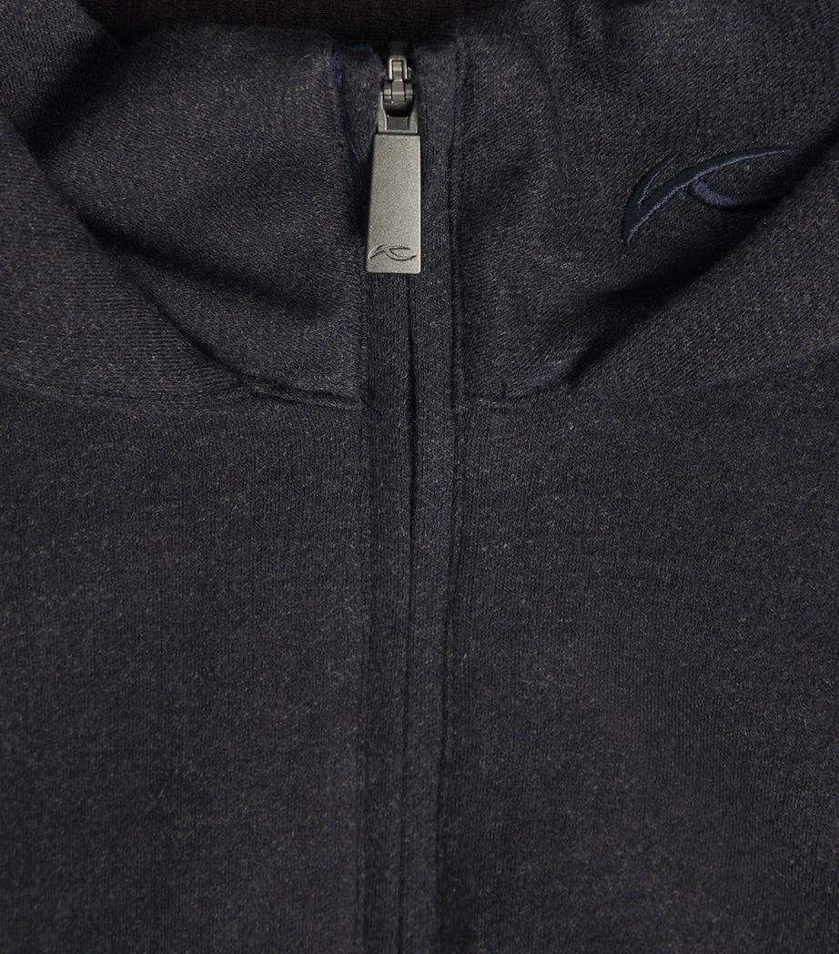 KJUS Mens Inverness Quarter-Zip Hoodie Atlanta Blu/drk Dusk Image 6