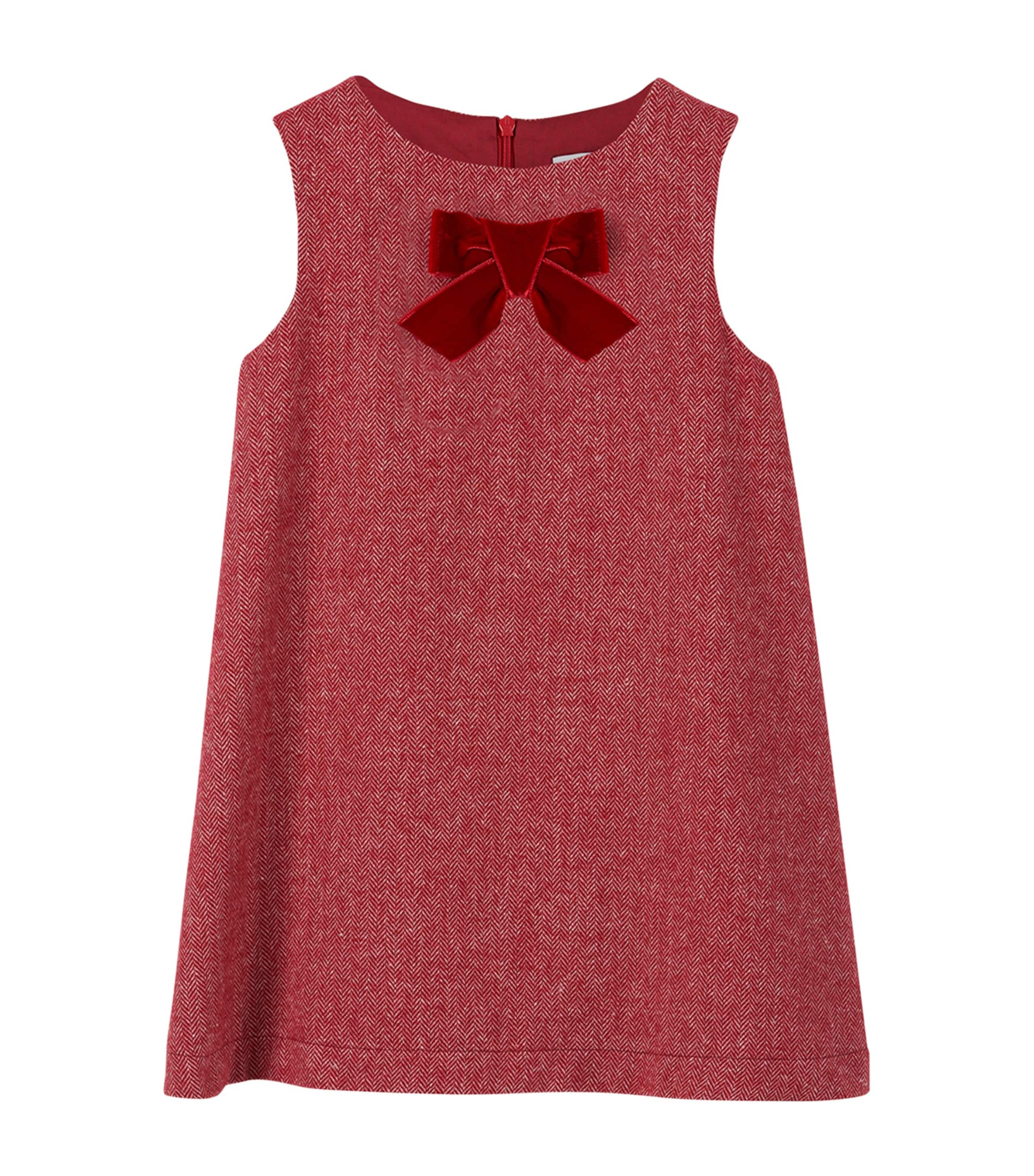 Trotters Kids' Georgina Bow-detail Dress In Red