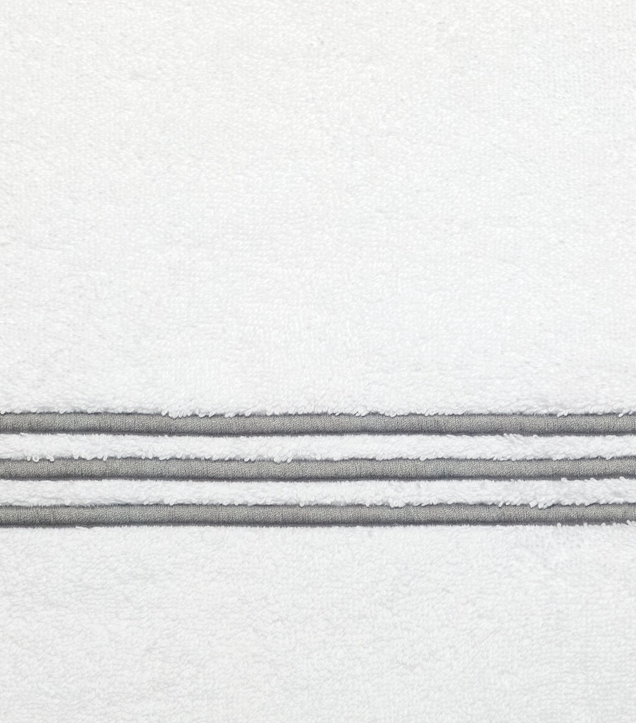 Tre Righe Bath Sheet (100cm x 180cm) WHT/CHARCOAL Image 3