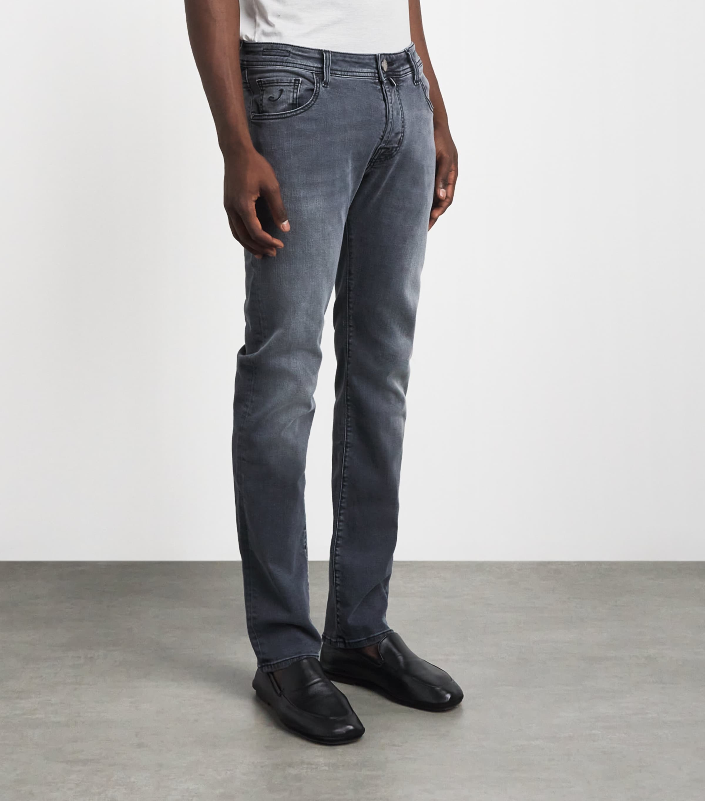 Jacob Cohën Mens Pony Hair-Patch Nick Slim Jeans Image 4