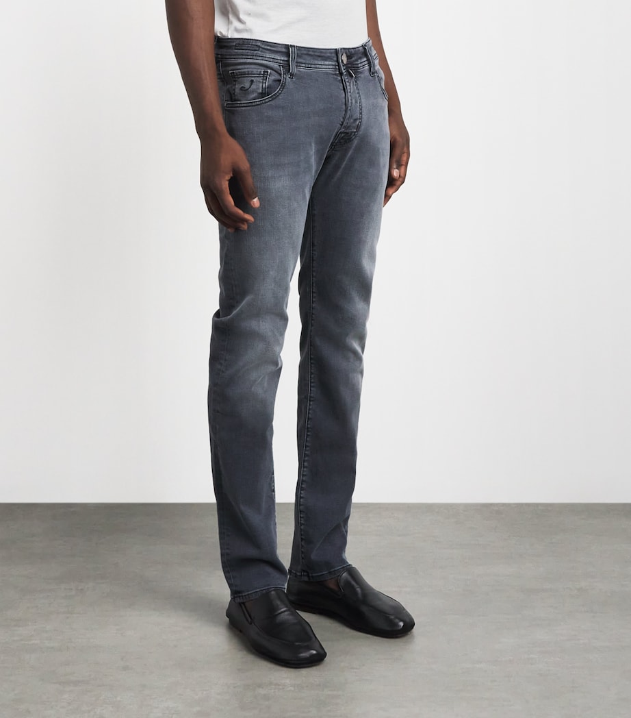 Jacob Cohën Mens Pony Hair-Patch Nick Slim Jeans Image 4