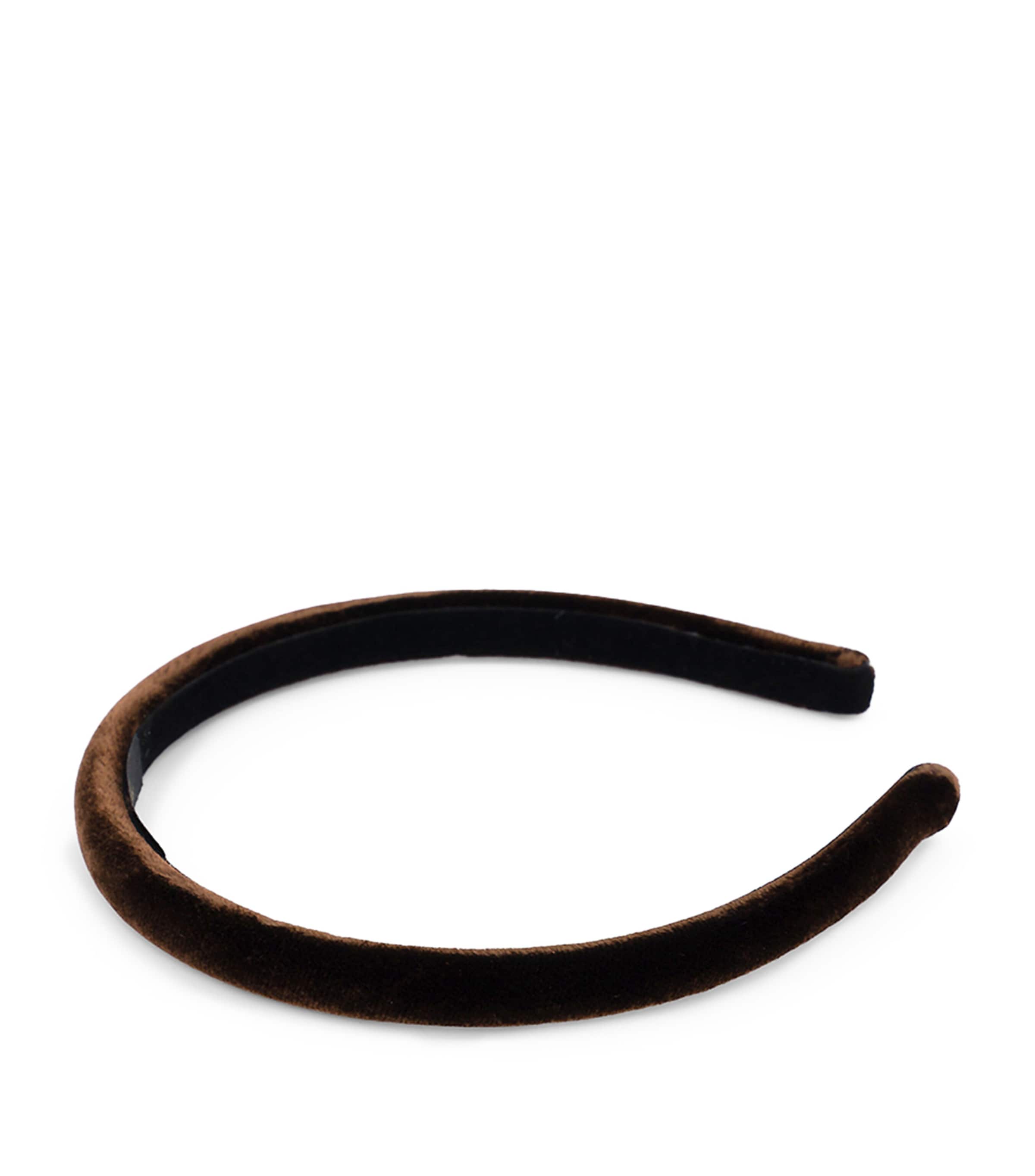 Alexandre de Paris Velvet Timeless Ella Headband H Cafe Image 4