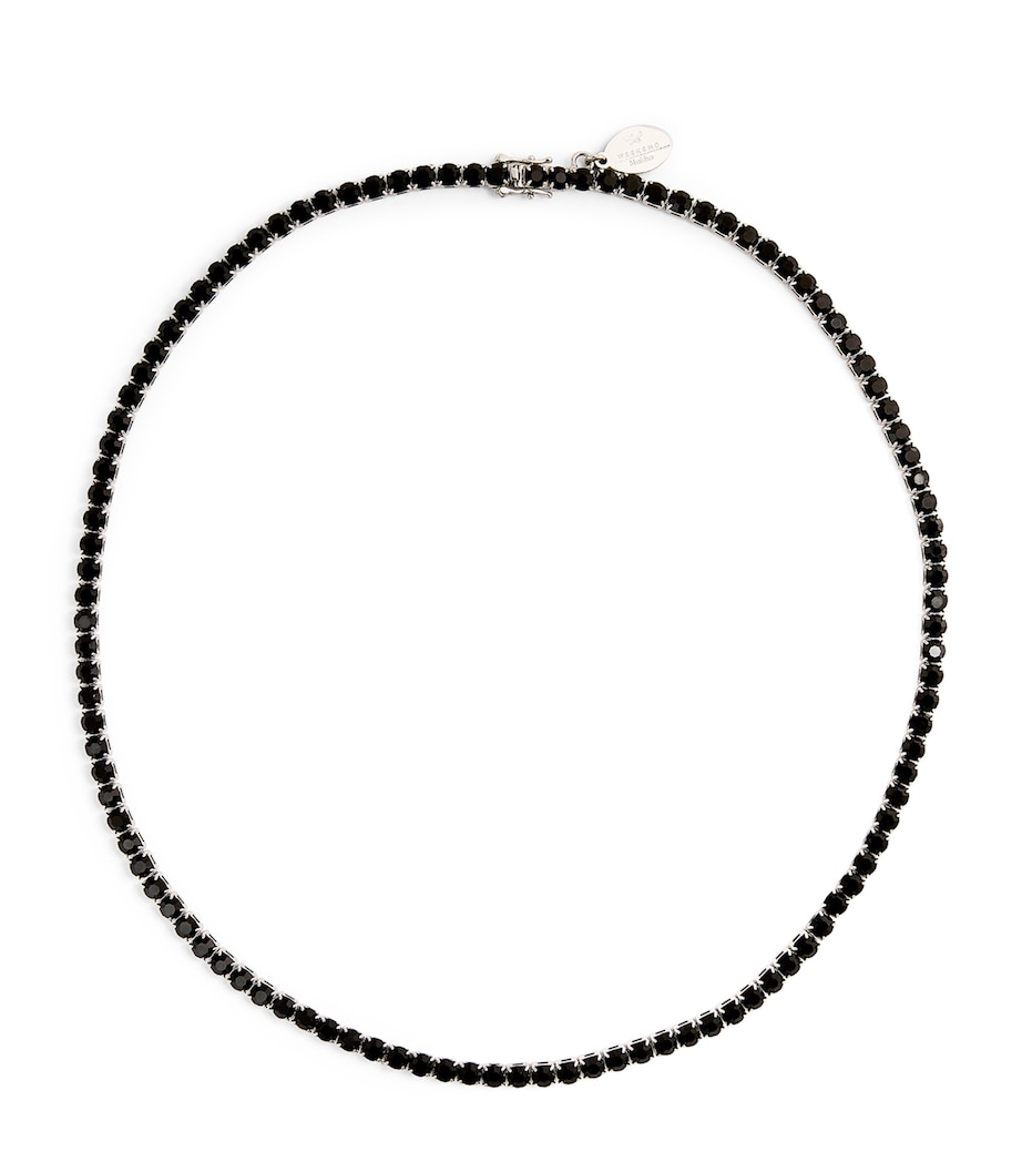 Weekend Max Mara Diamanté Tennis Choker Necklace Black Image 1
