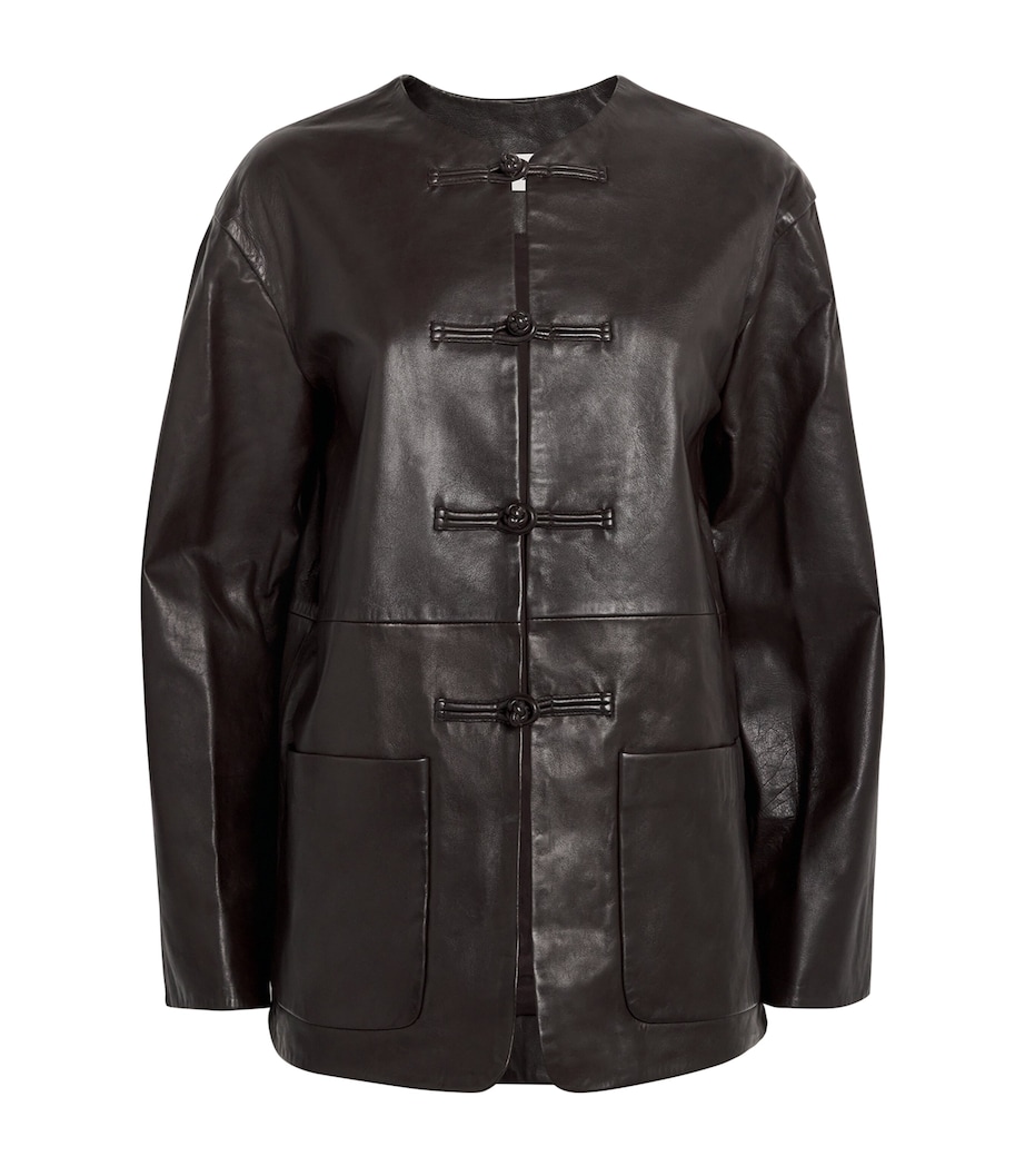 Mandarin Leather Jacket MAHOGANY-244 Image 1