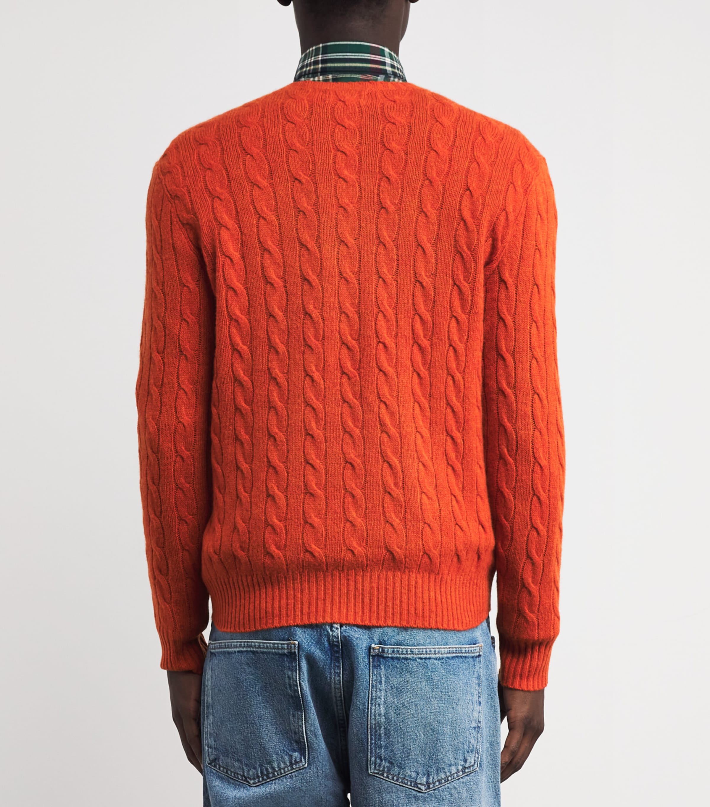 Wool-Cashmere Cable-Knit Sweater ORANGE Image 4