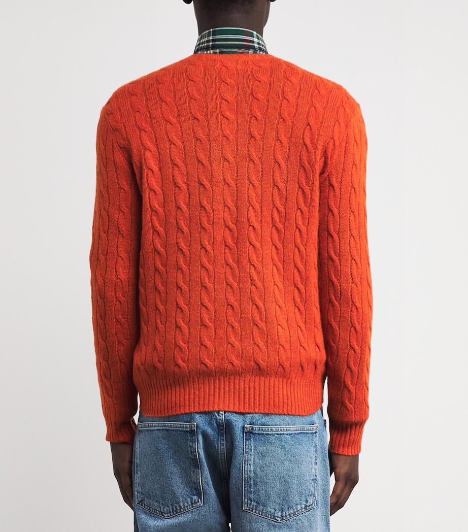 Wool-Cashmere Cable-Knit Sweater ORANGE Image 4