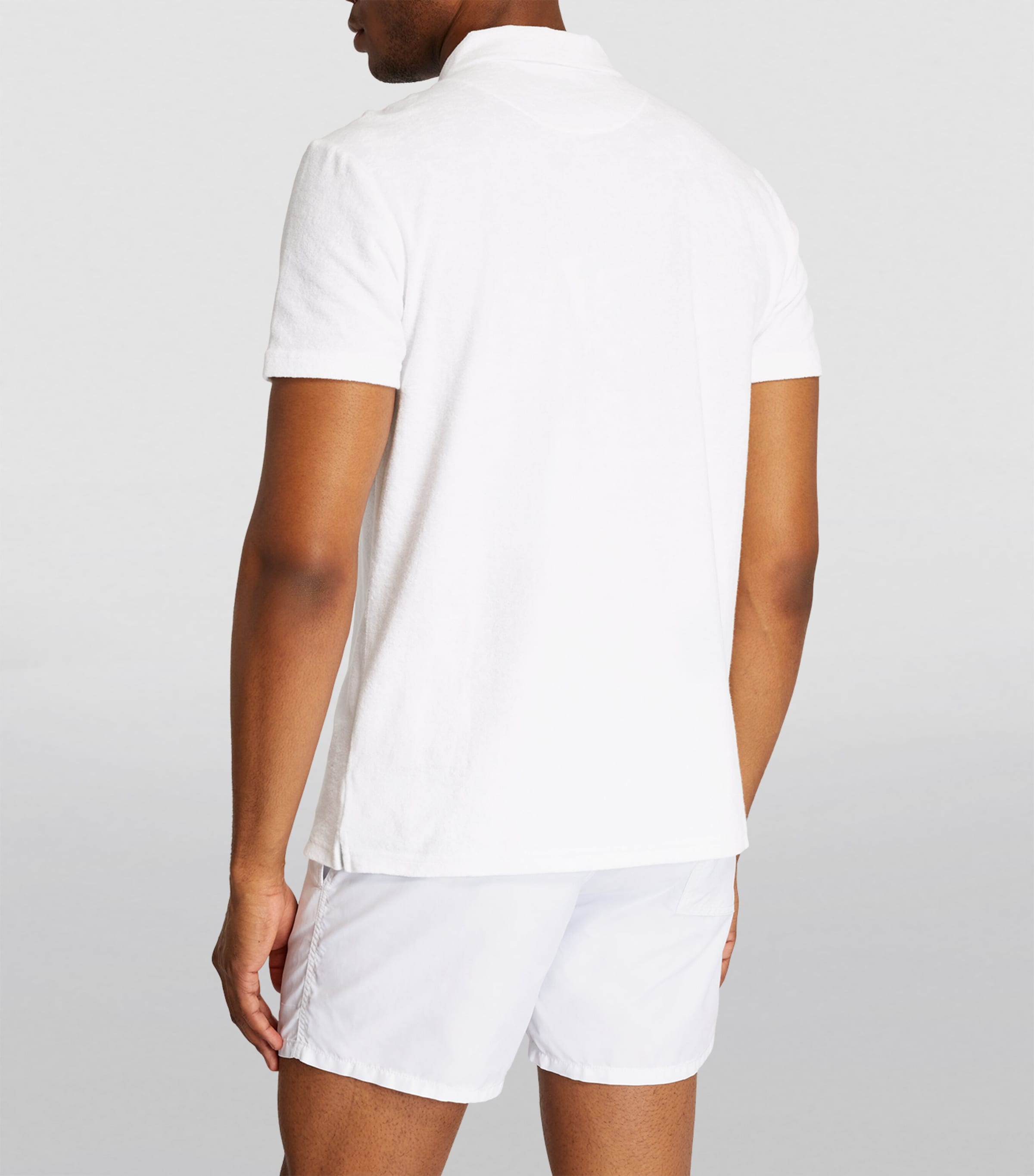 Towelling Polo Shirt 010 WHITE Image 4
