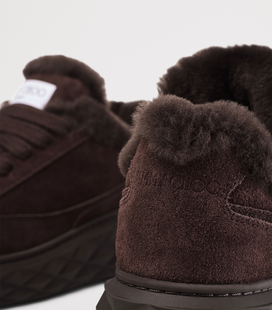 Diamond Maxi Retro Suede-Shearling Sneakers V CHOCOLATE/CHOCOLAT Image 5