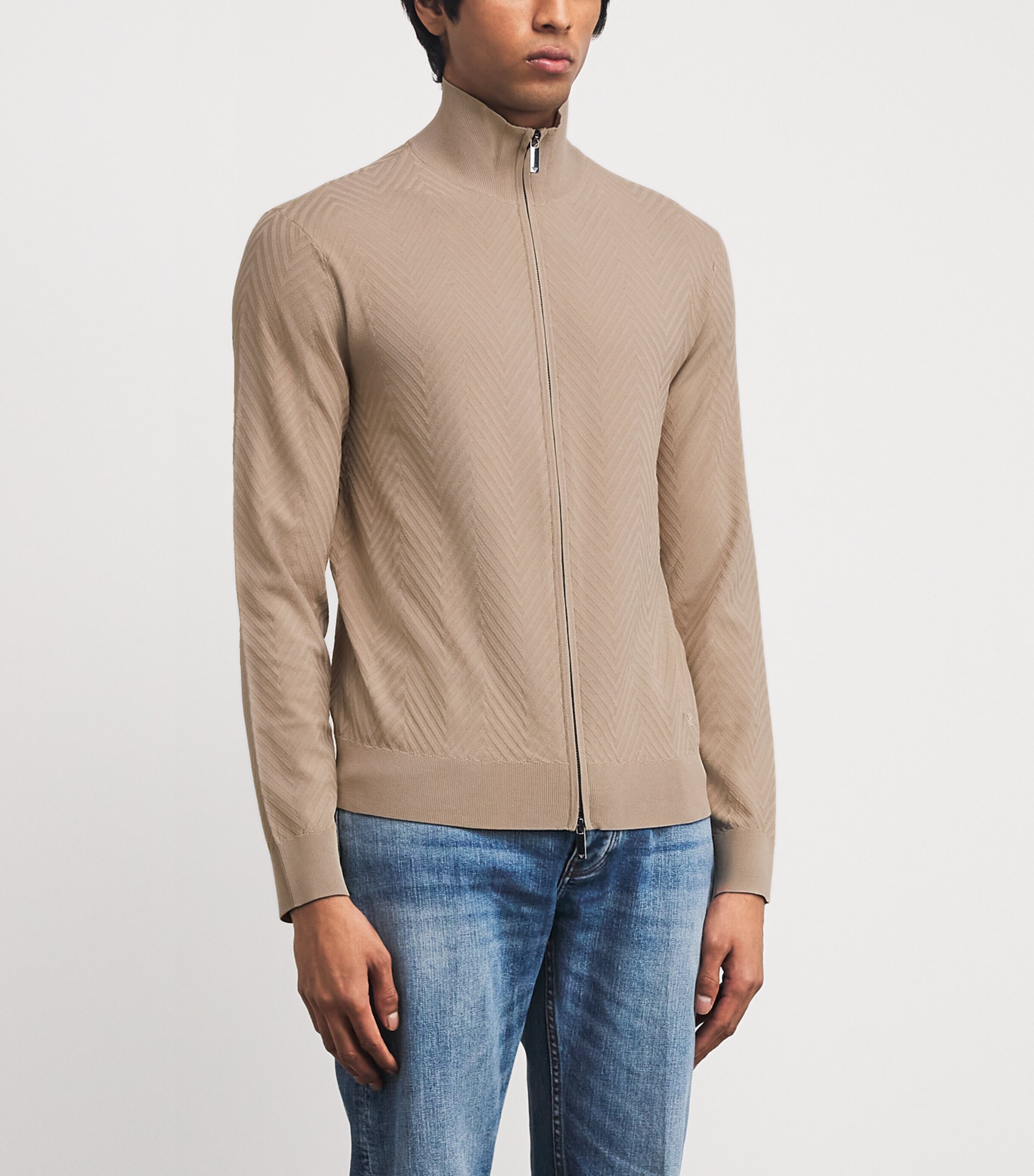 Icon Chevron Zip Cardigan U1146 Image 3