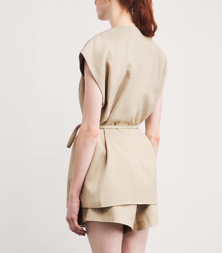 Noguchi Tie-Waist Vest M80 WHEAT Image 4