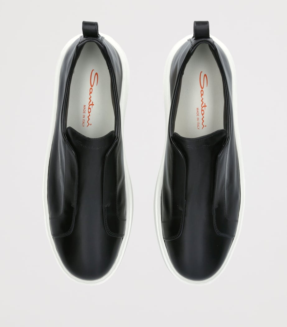 Leather Clean Icon Victory Sneakers BLACK Image 4