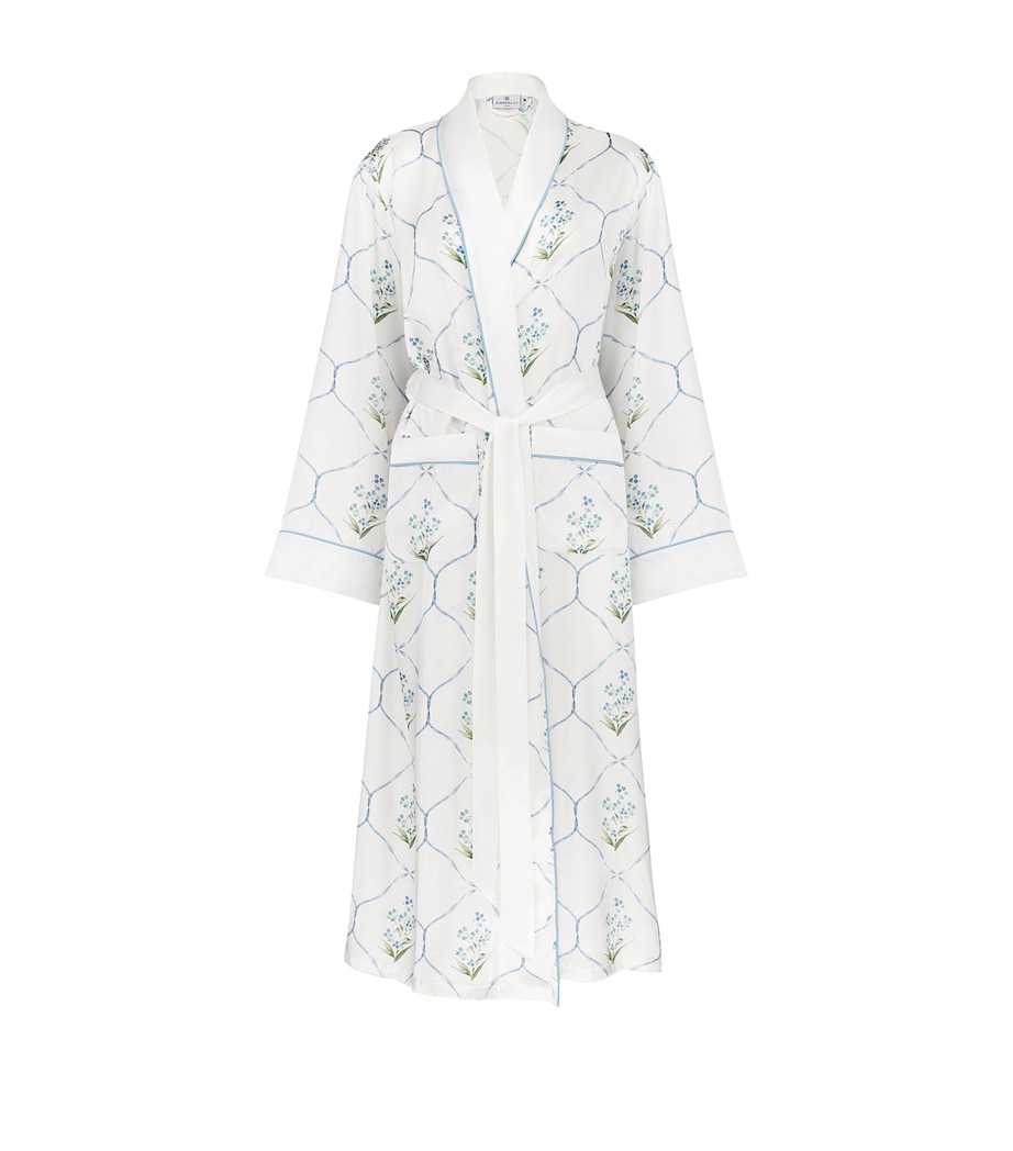 x Memo Press Silk Floral Robe (Medium) BLUE/IVORY Image 1