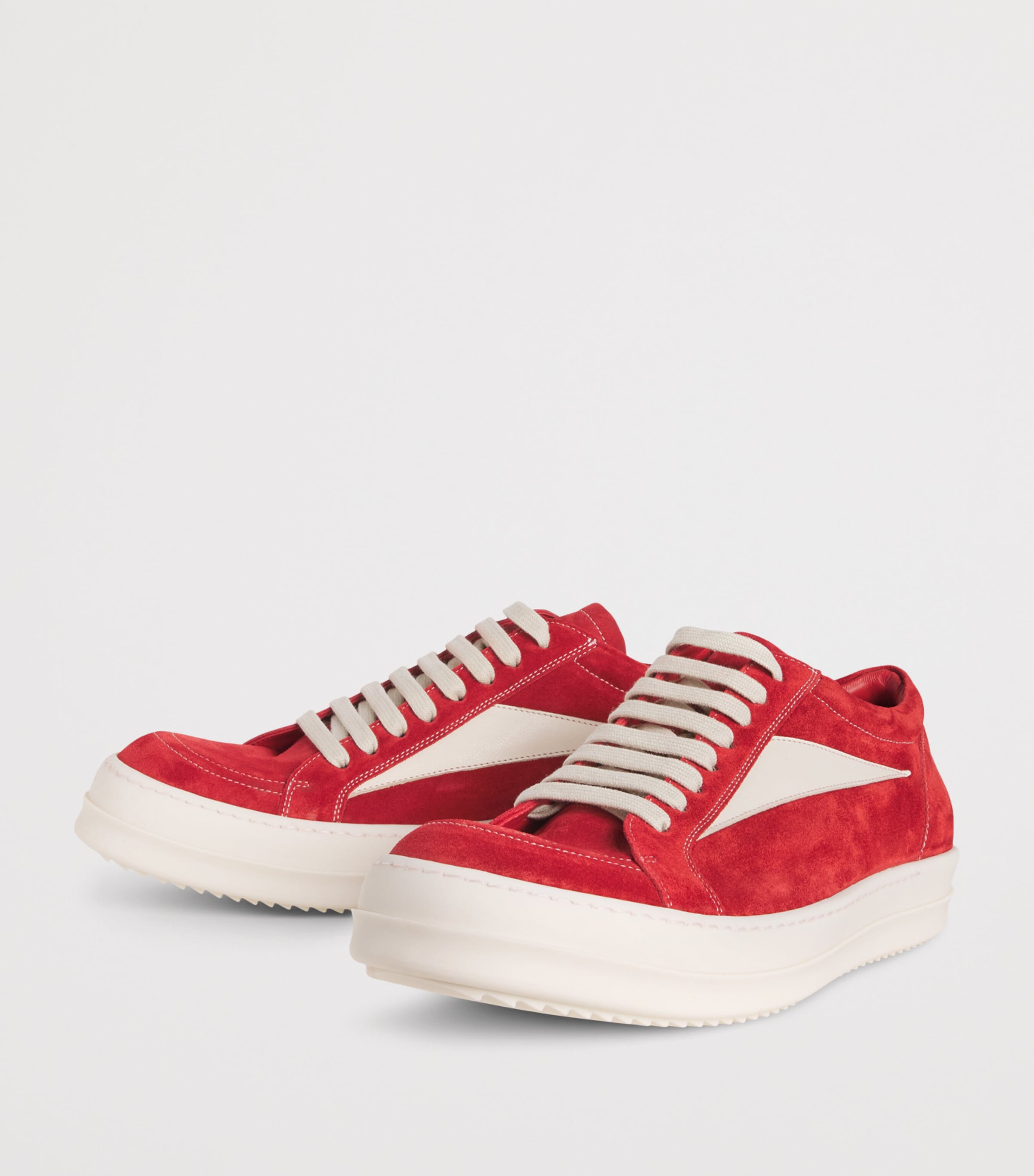 Rick Owens Tumbled Lambskin Vintage Sneakers Crnln/milk/milk Image 3