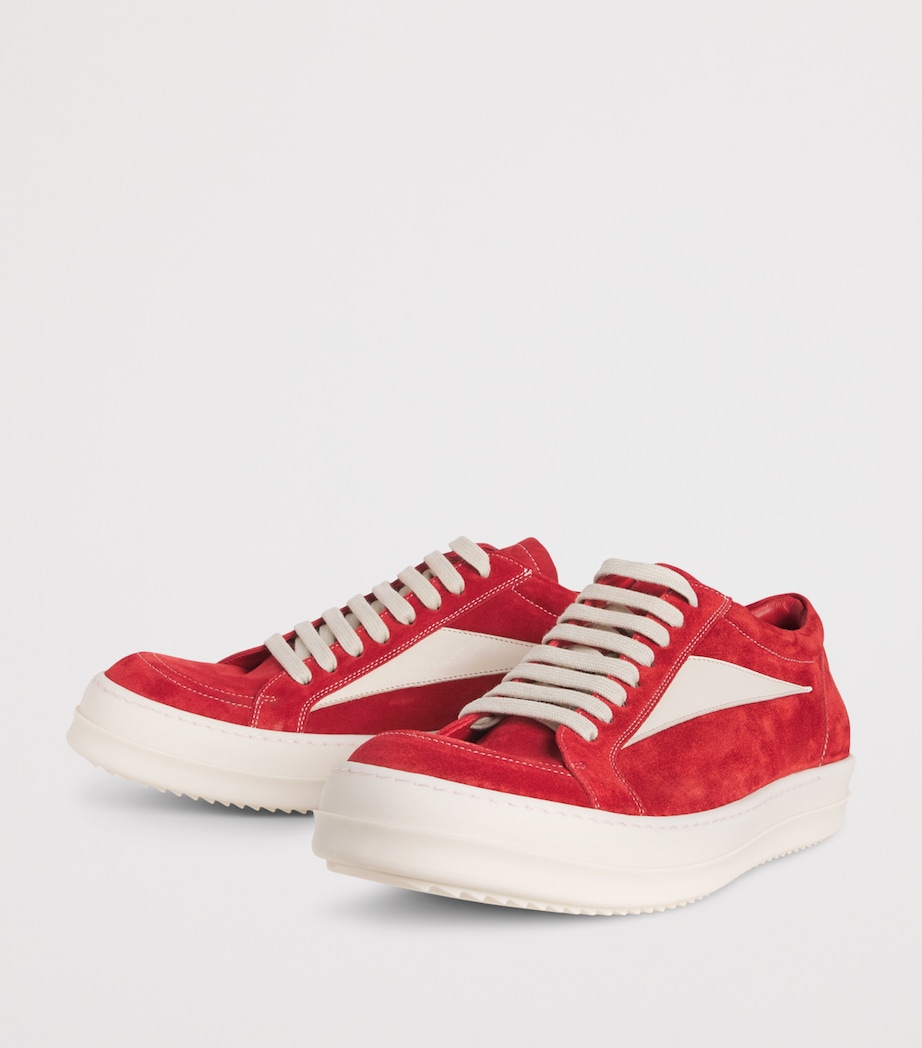Rick Owens Tumbled Lambskin Vintage Sneakers Crnln/milk/milk Image 3