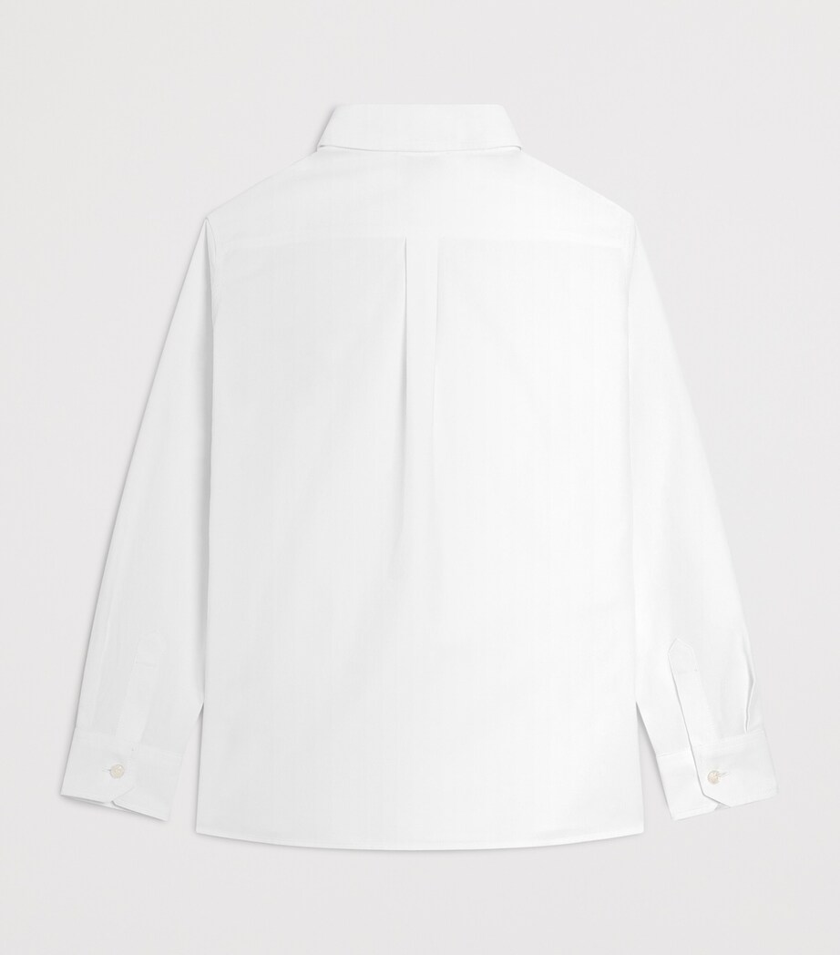 Dolce&Gabbana Kids Cotton Poplin Logo Shirt (8-14 Years) Optical White Image 2