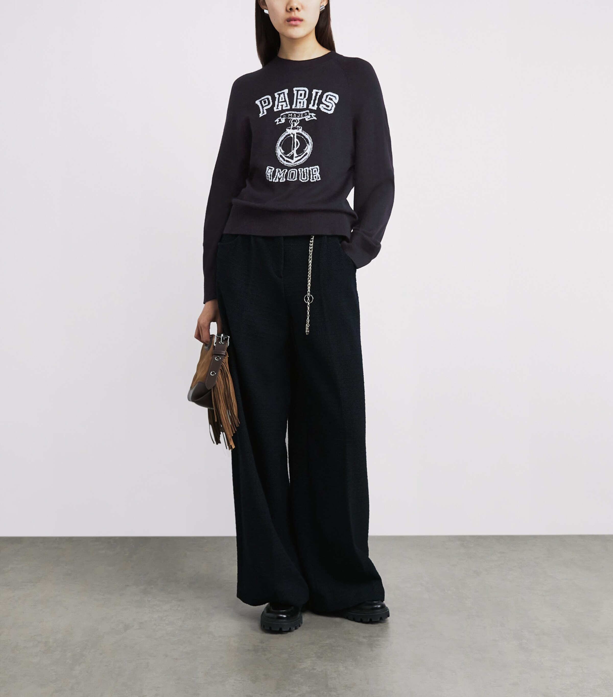 Paris Amour Logo Sweater NAVY Image 2