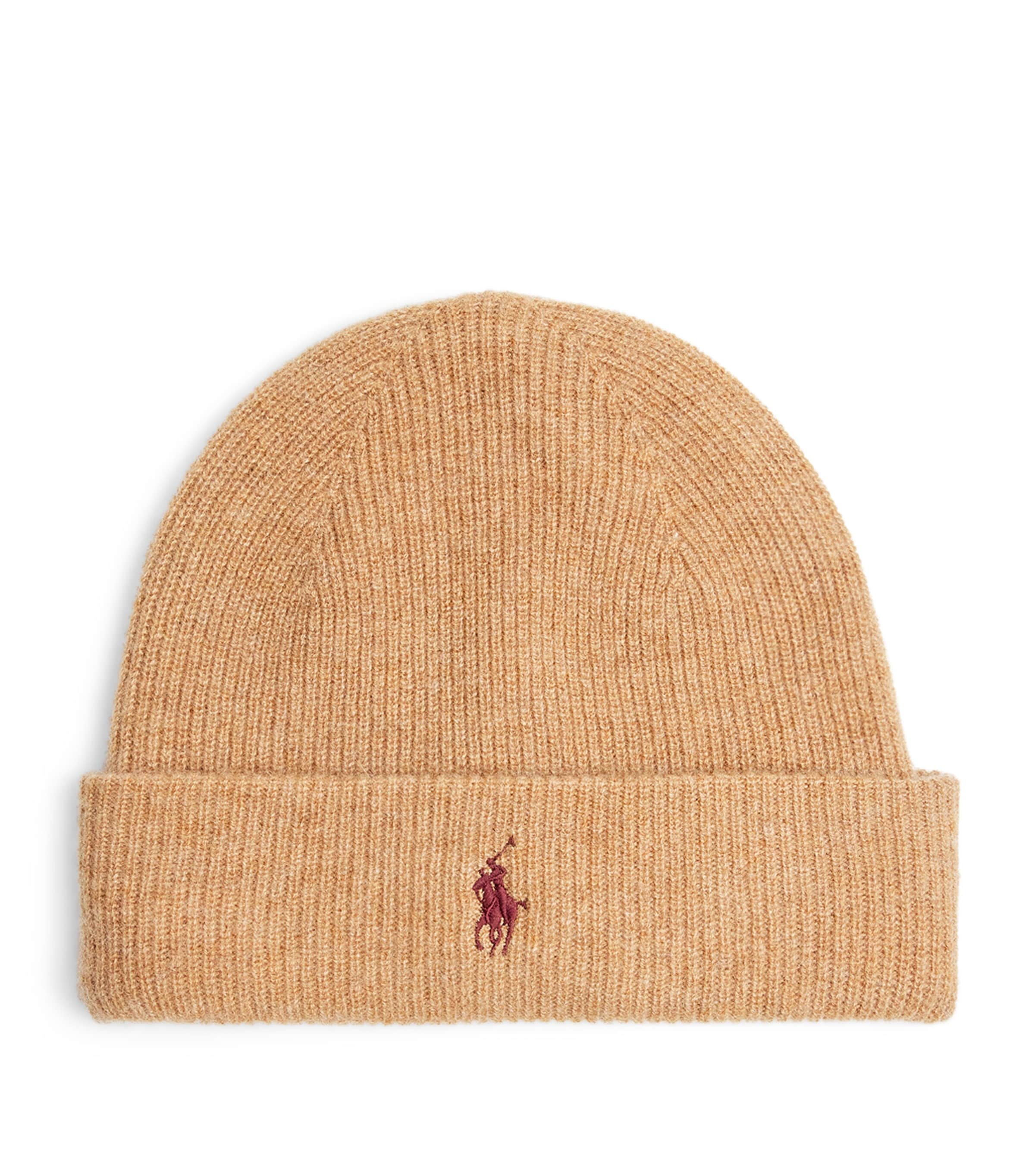 Polo Ralph Lauren Cashmere Polo Pony Beanie In Brown