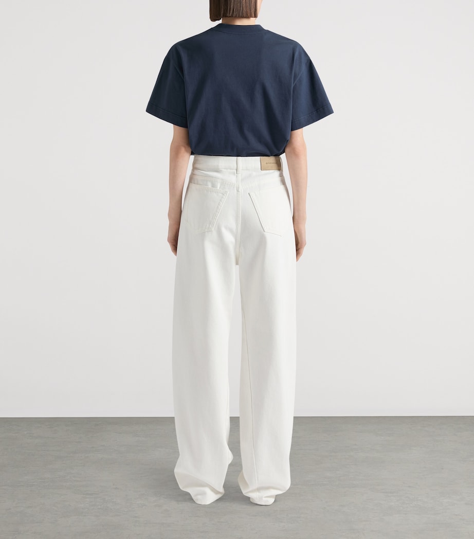 Logo Boxy T-Shirt NAVY/WHITE Image 3